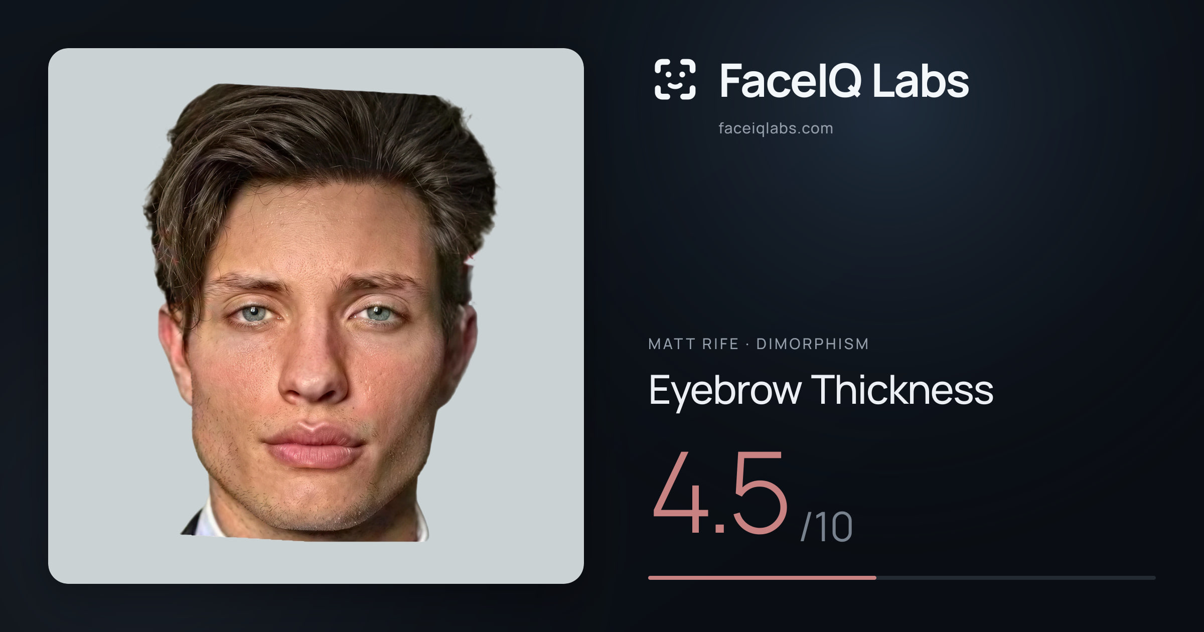 Matt Rife Eyebrow Thickness: 4.5/10, drawn on the photo