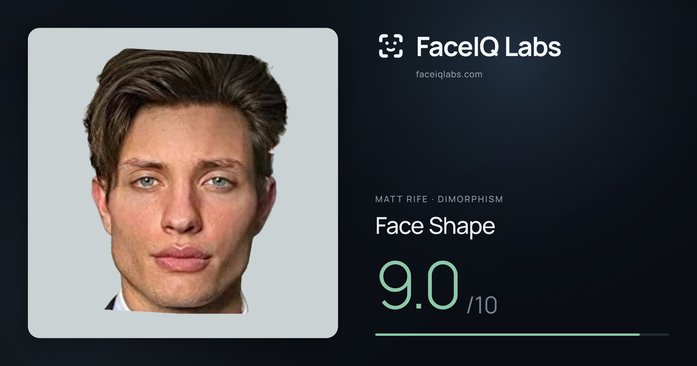Matt Rife Face Shape: 9.0/10, drawn on the photo