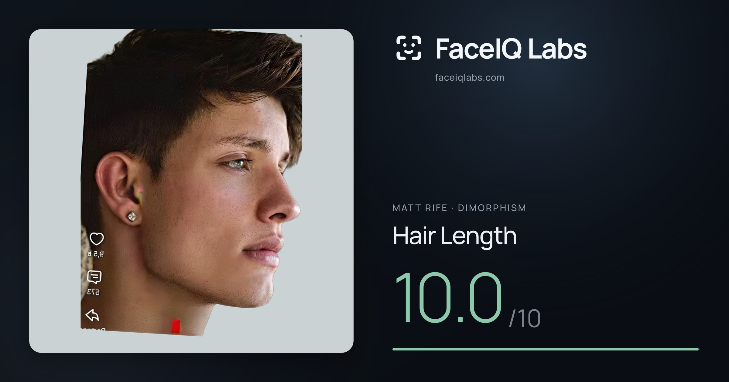 Matt Rife Hair Length: 10.0/10, drawn on the photo