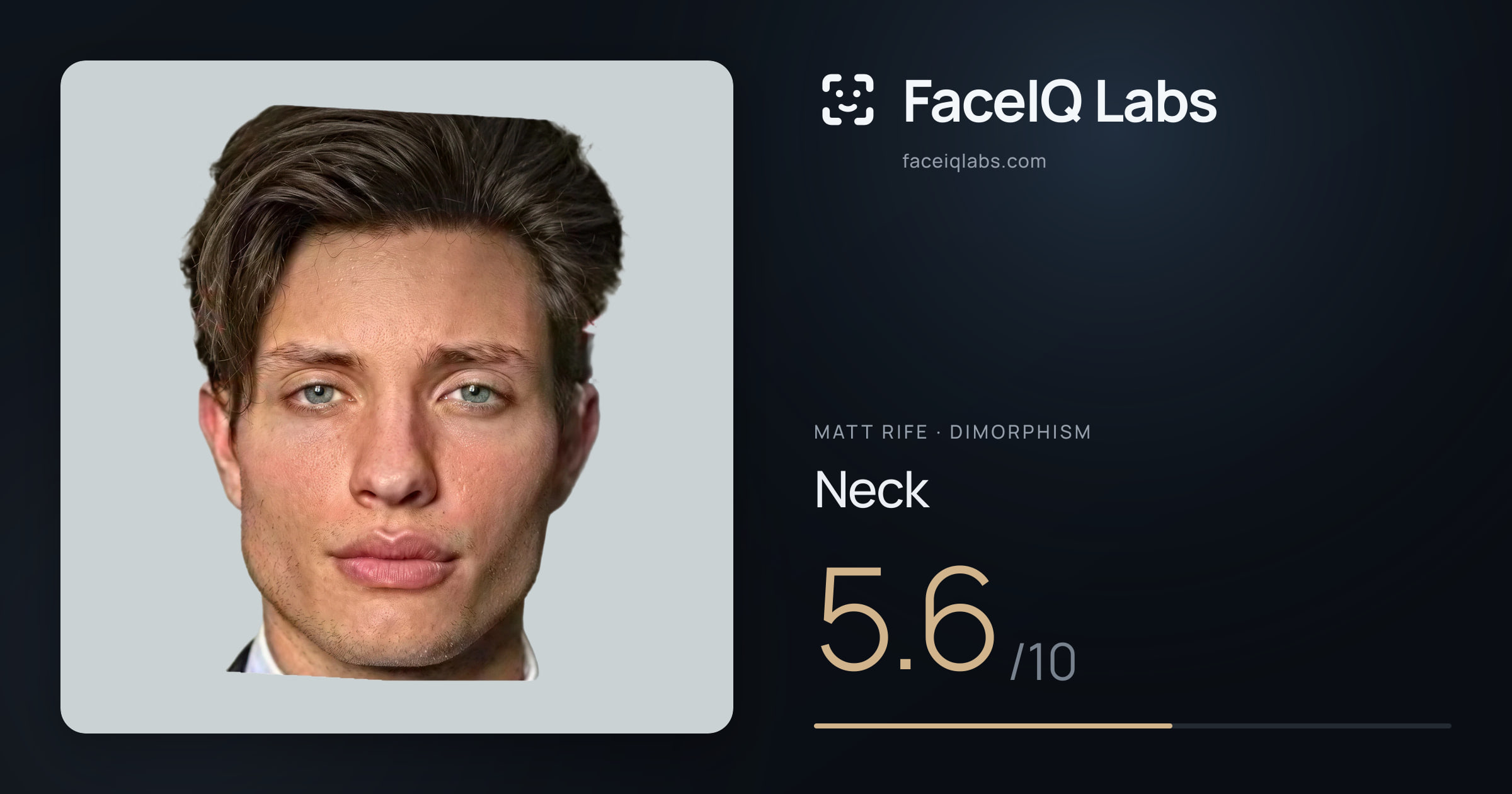 Matt Rife Neck: 5.6/10, drawn on the photo