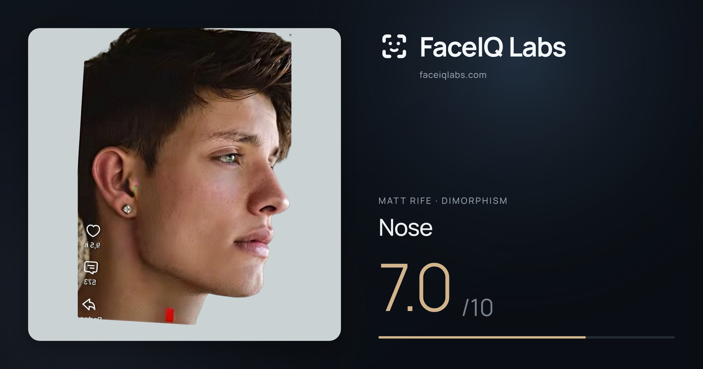 Matt Rife Nose: 7.0/10, drawn on the photo
