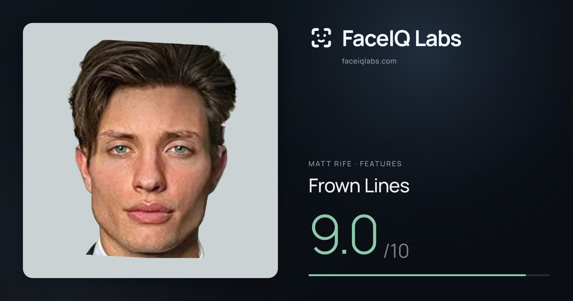 Matt Rife Frown Lines: 9.0/10, drawn on the photo