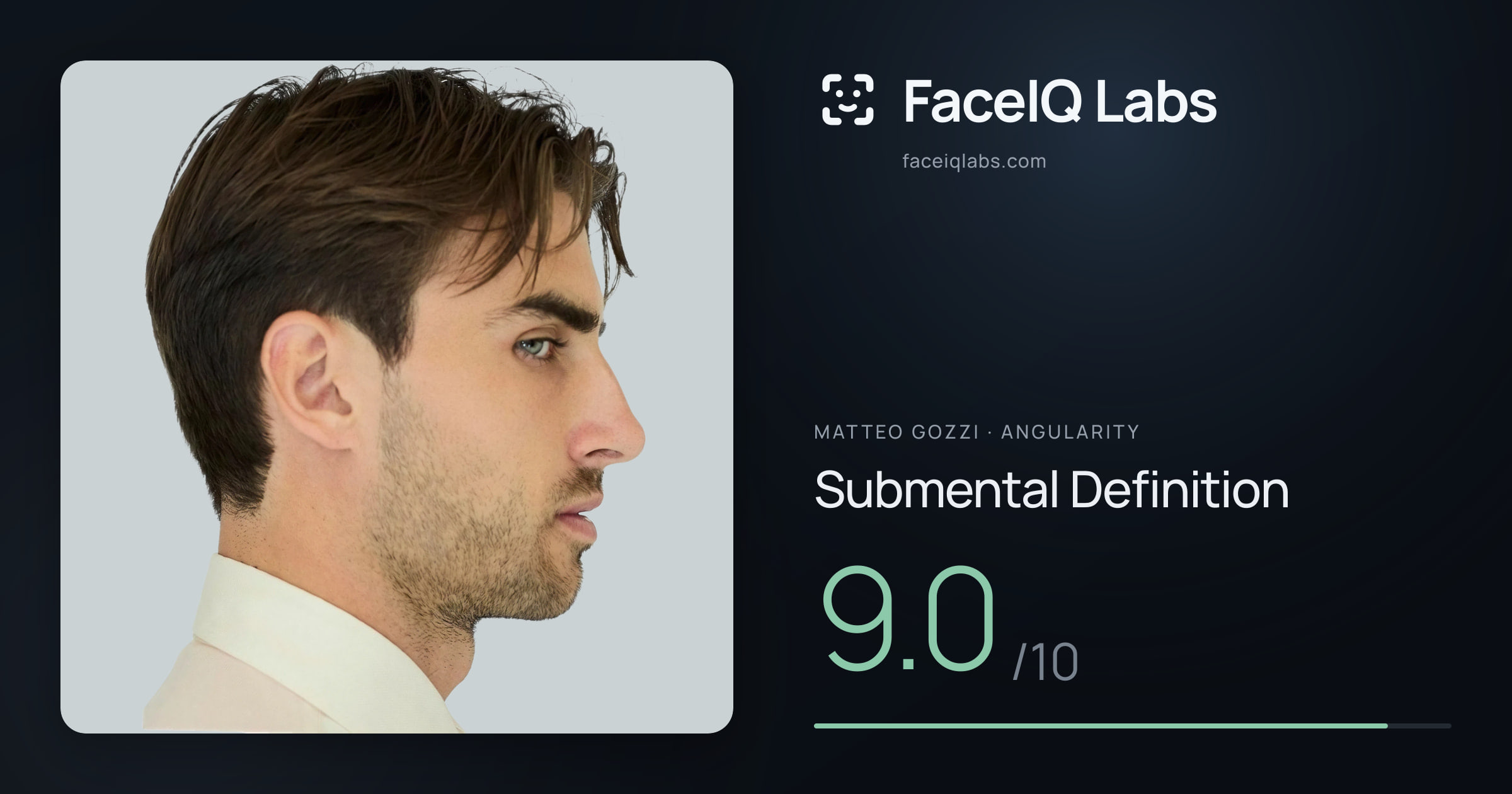 Matteo Gozzi Submental Definition: 9.0/10, drawn on the photo