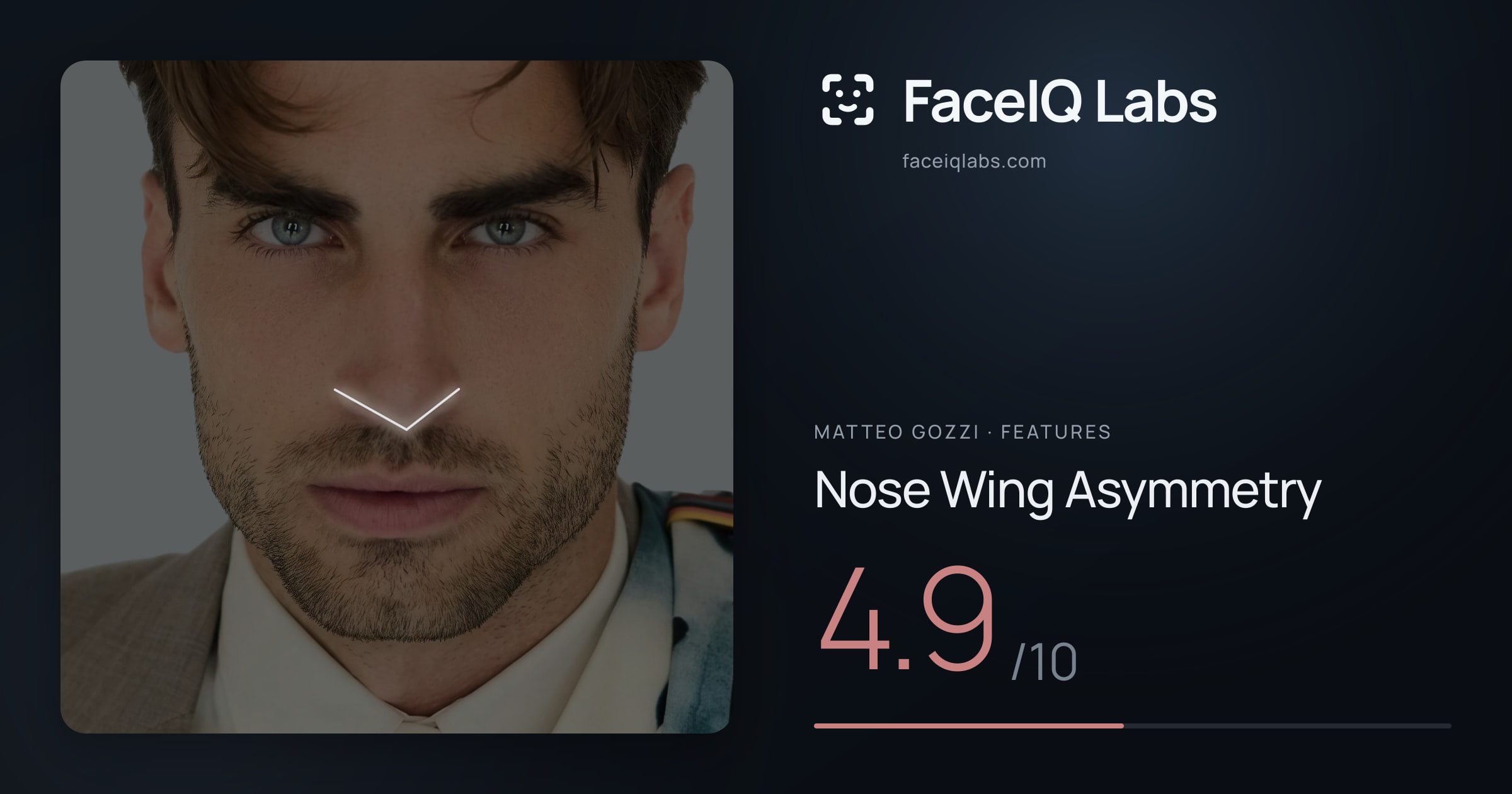 Matteo Gozzi Nose Wing Asymmetry: 4.9/10, drawn on the photo