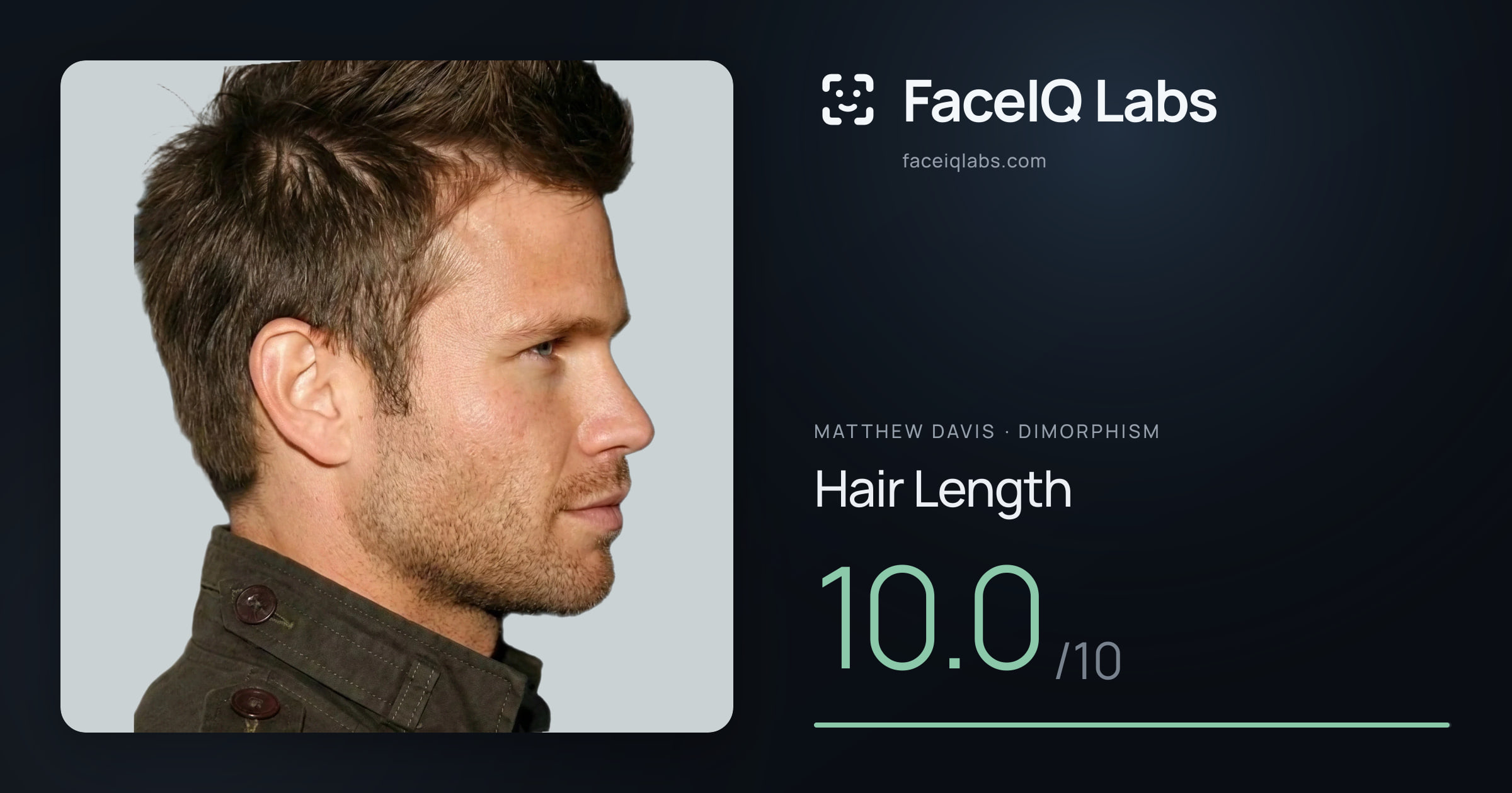 Matthew Davis Hair Length: 10.0/10, drawn on the photo