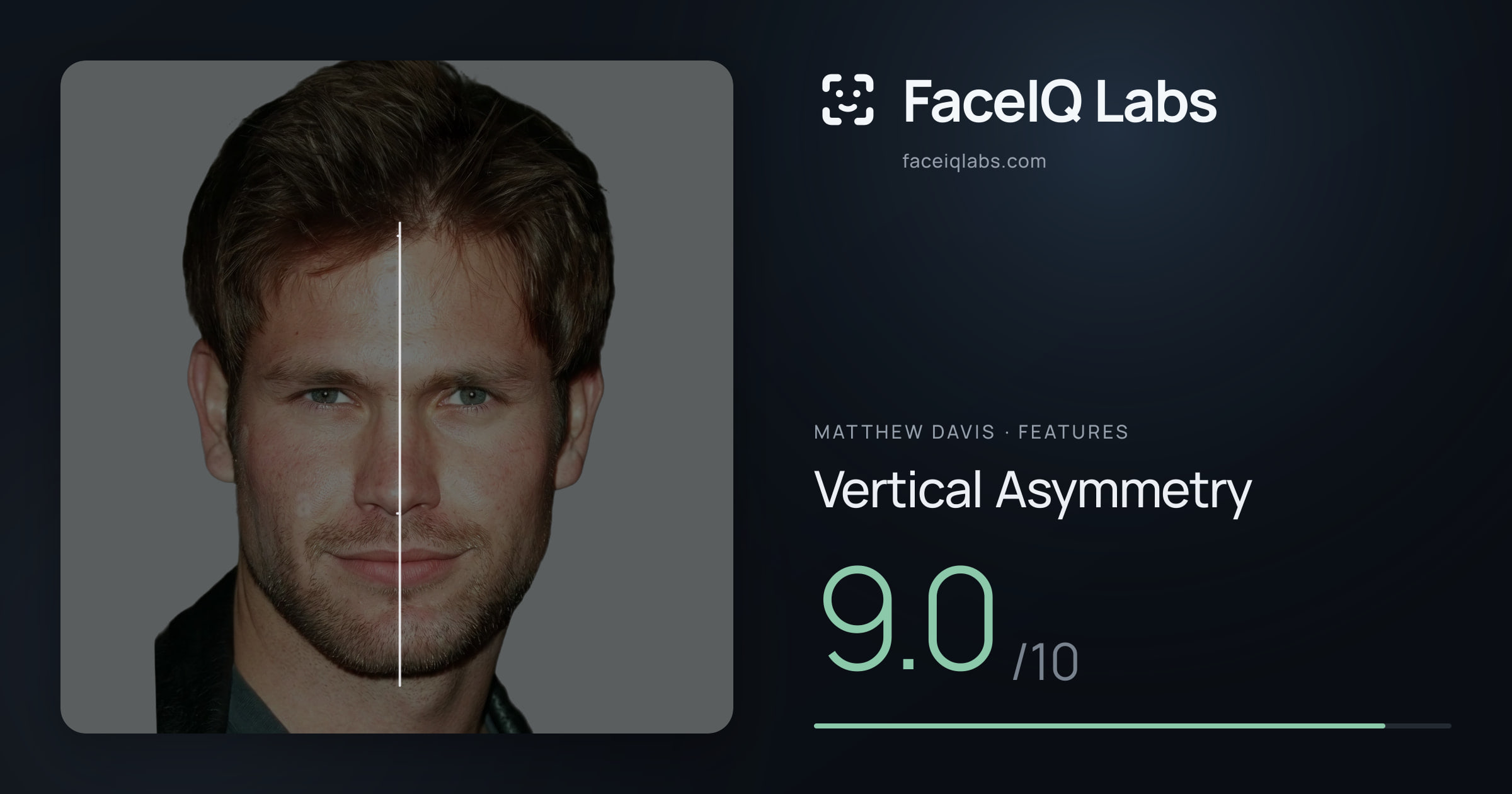 Matthew Davis Vertical Asymmetry: 9.0/10, drawn on the photo