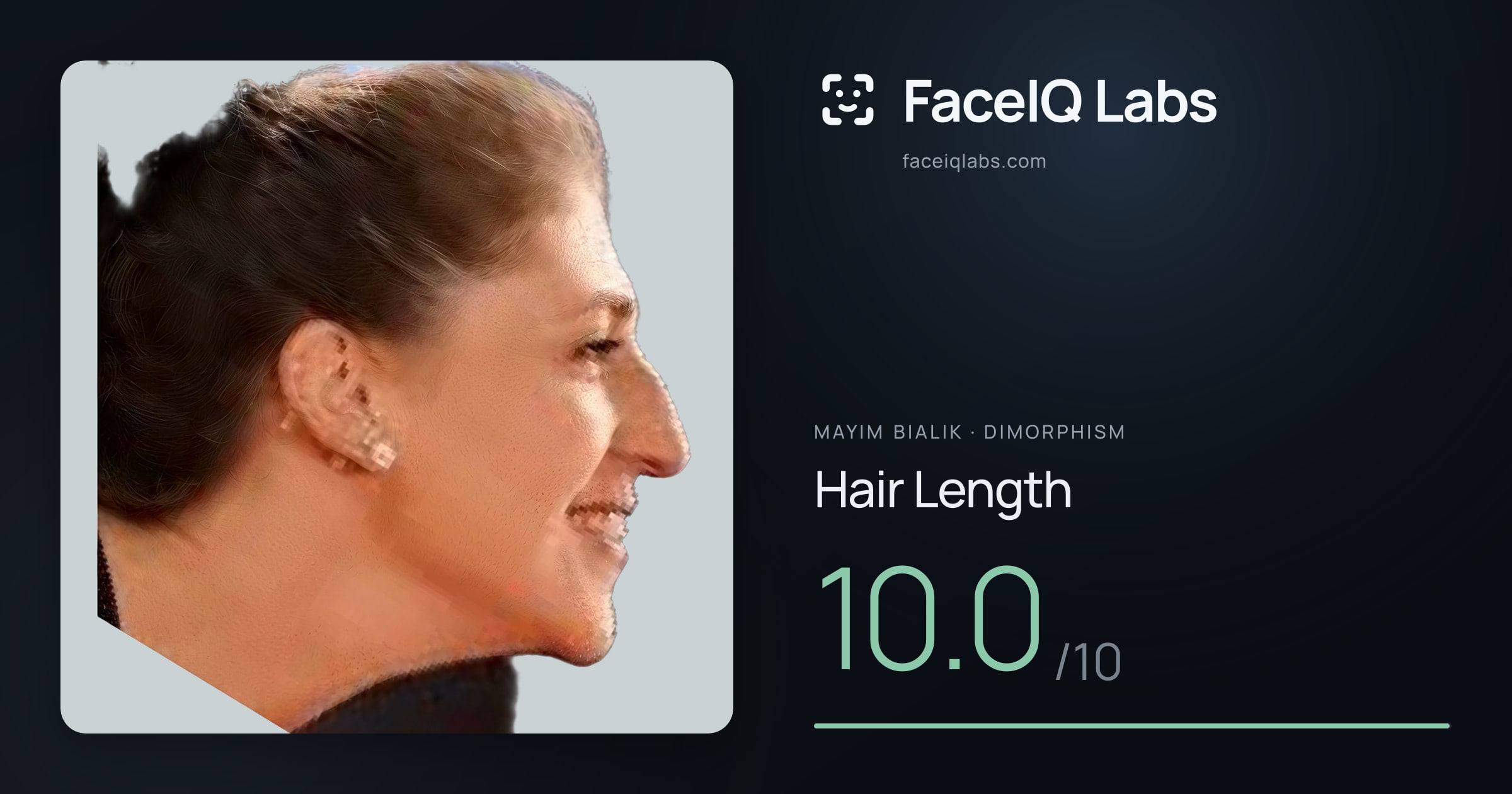 Mayim Bialik Hair Length: 10.0/10, drawn on the photo