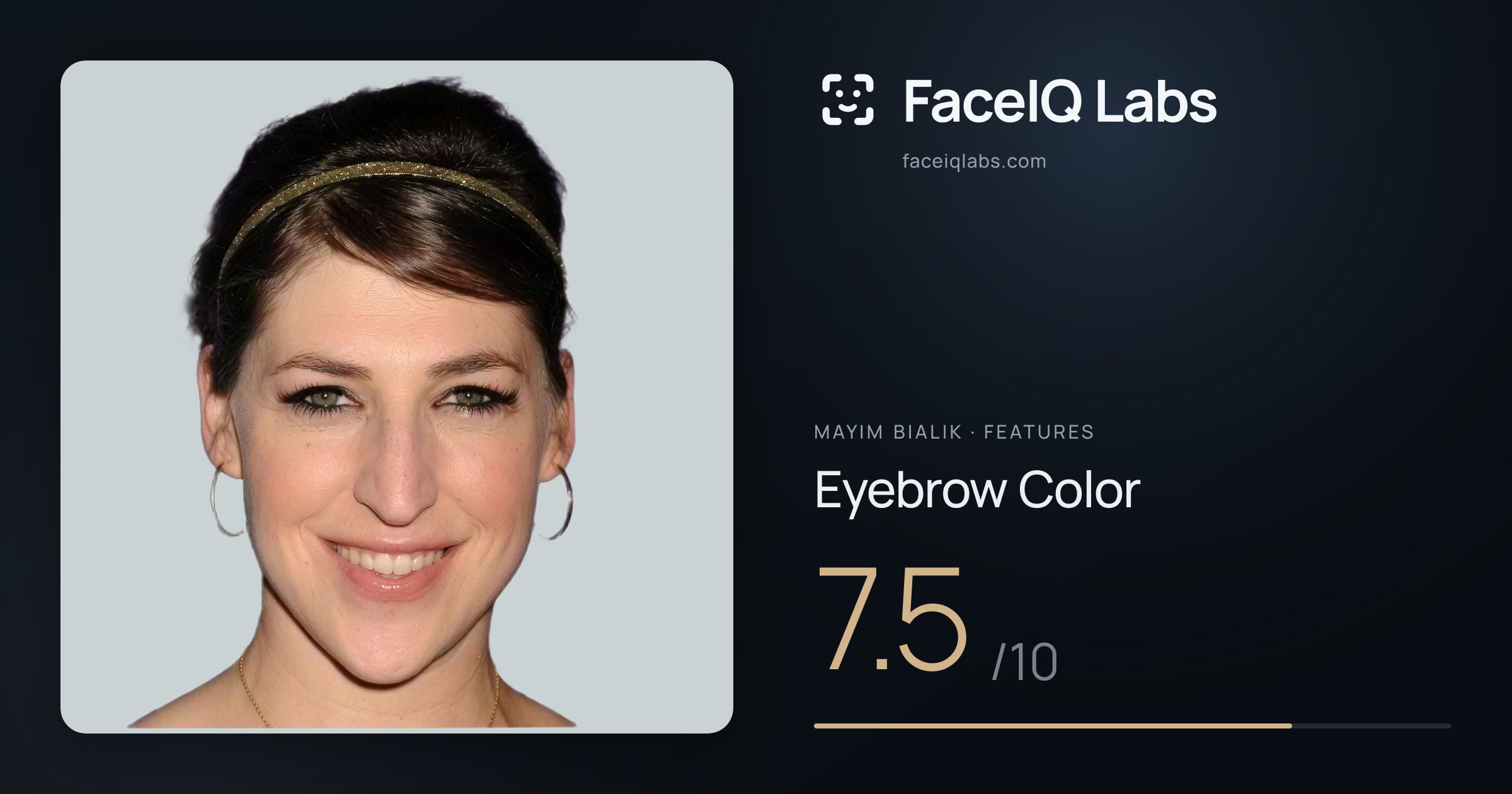 Mayim Bialik Eyebrow Color: 7.5/10, drawn on the photo