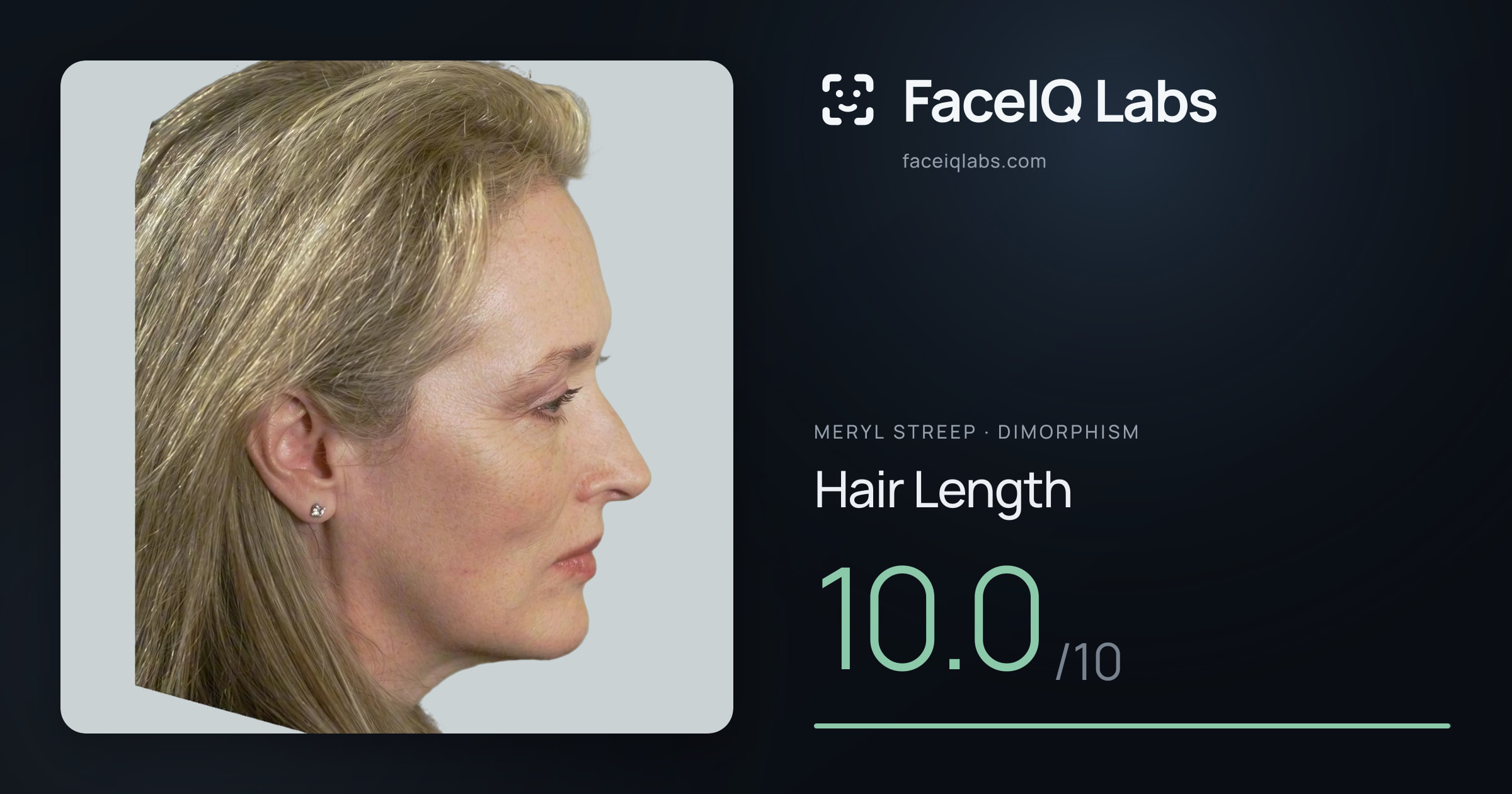 Meryl Streep Hair Length: 10.0/10, drawn on the photo