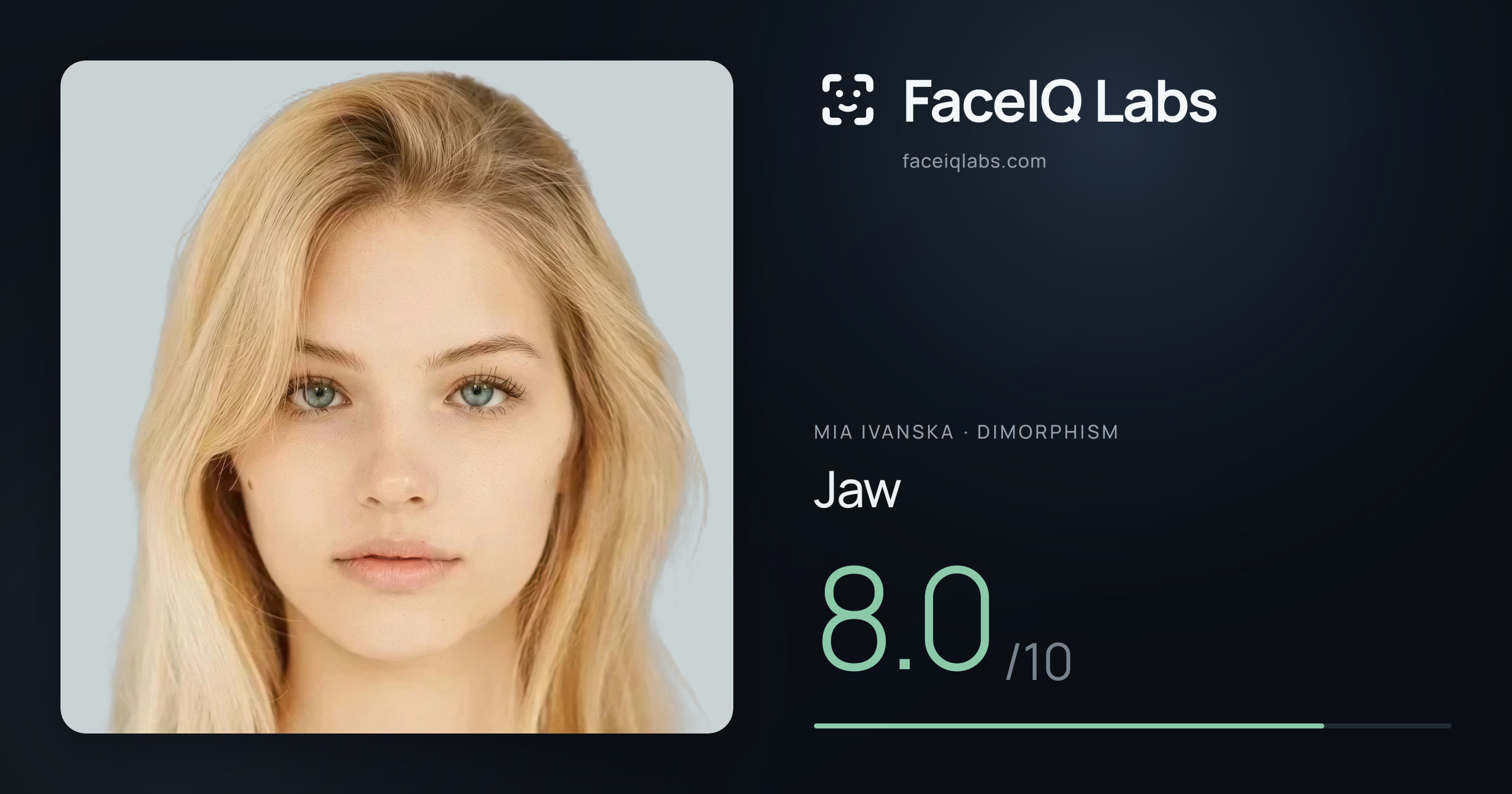 Mia Ivanska Jaw: 8.0/10, drawn on the photo