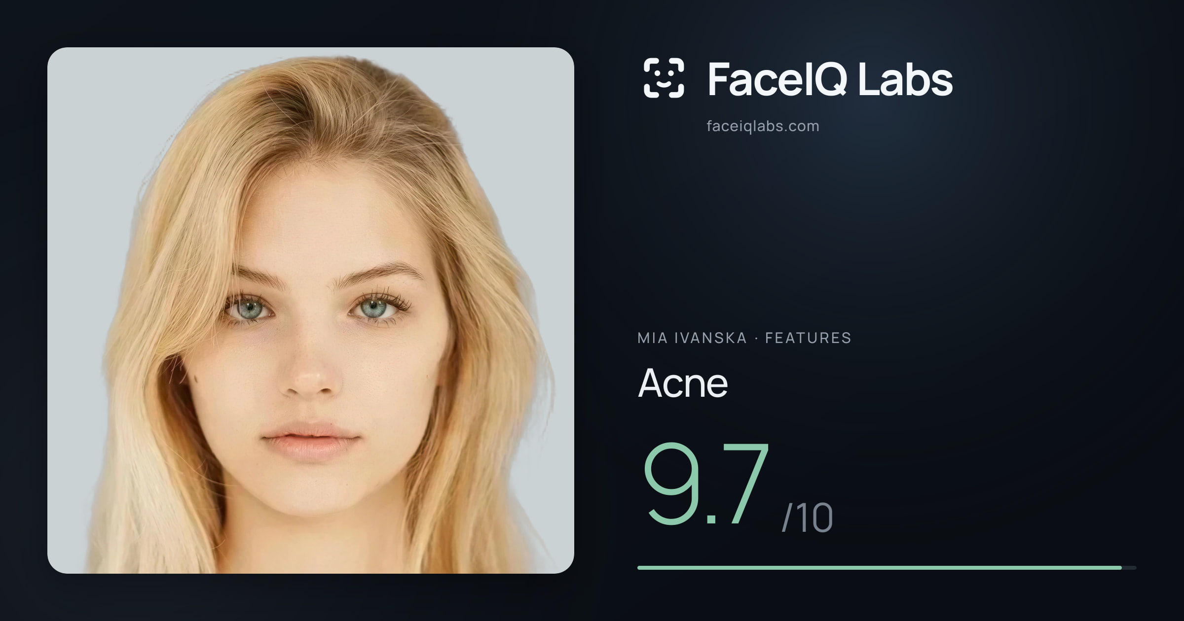 Mia Ivanska Acne: 9.7/10, drawn on the photo