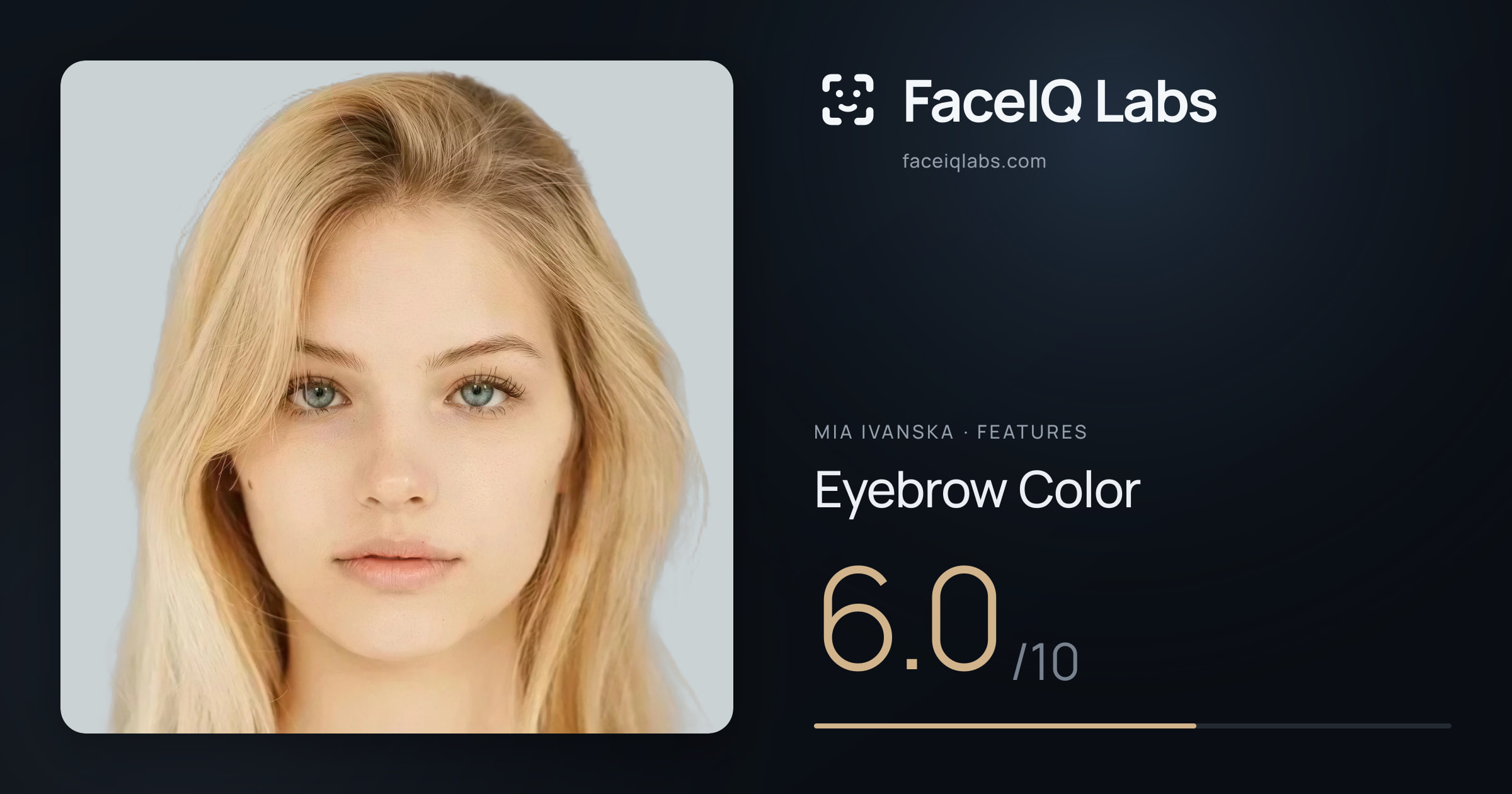 Mia Ivanska Eyebrow Color: 6.0/10, drawn on the photo