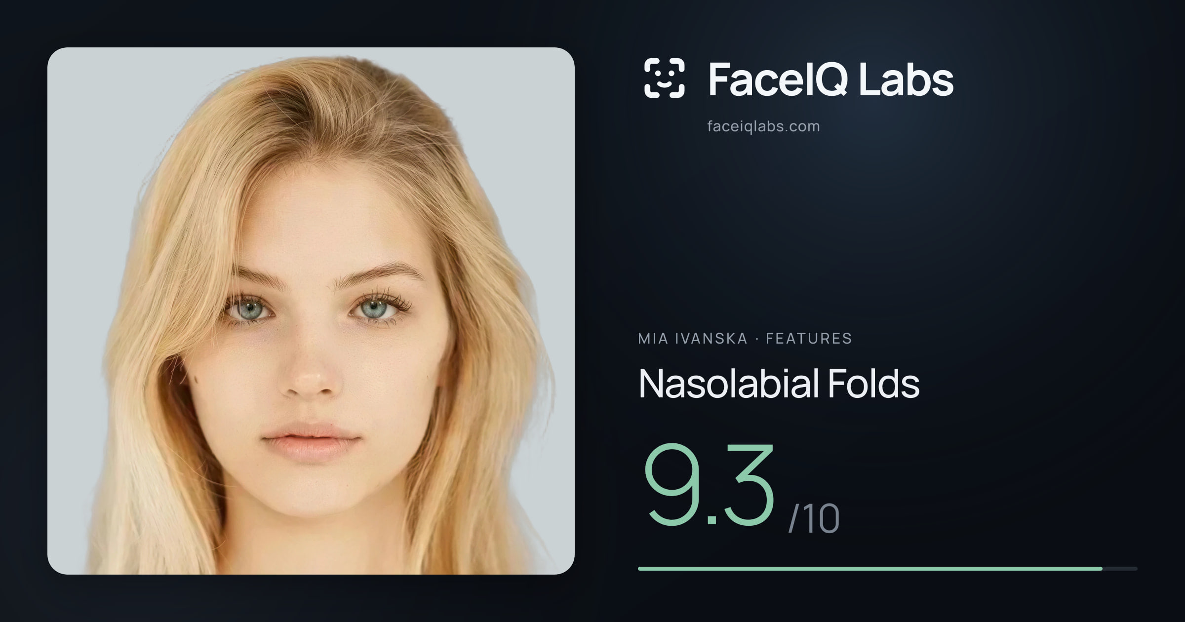 Mia Ivanska Nasolabial Folds: 9.3/10, drawn on the photo