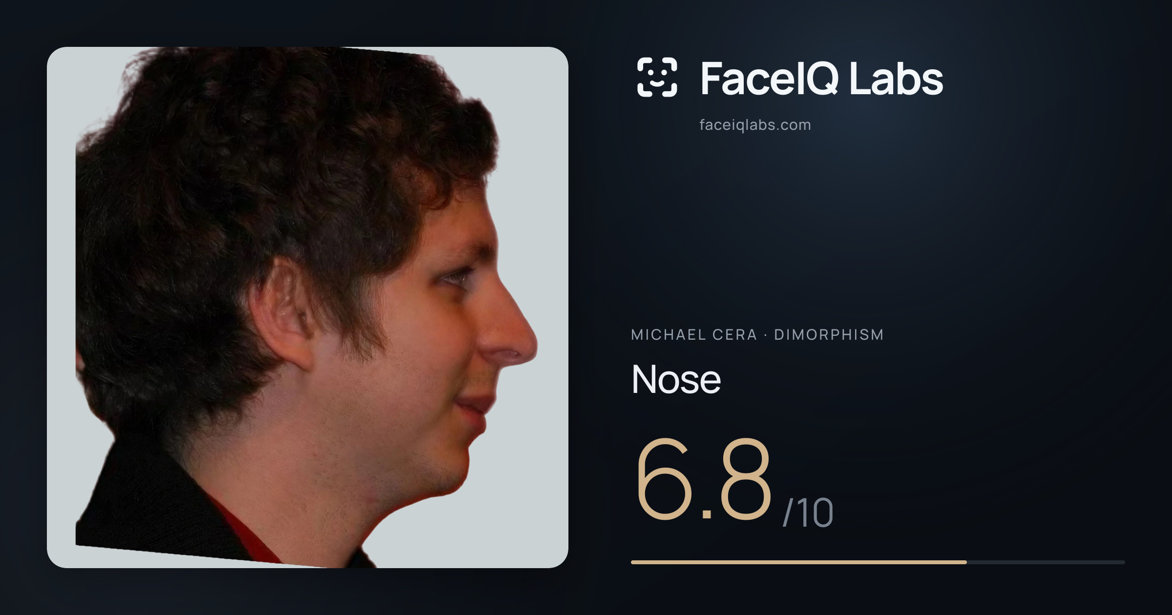 Michael Cera Nose: 6.8/10, drawn on the photo
