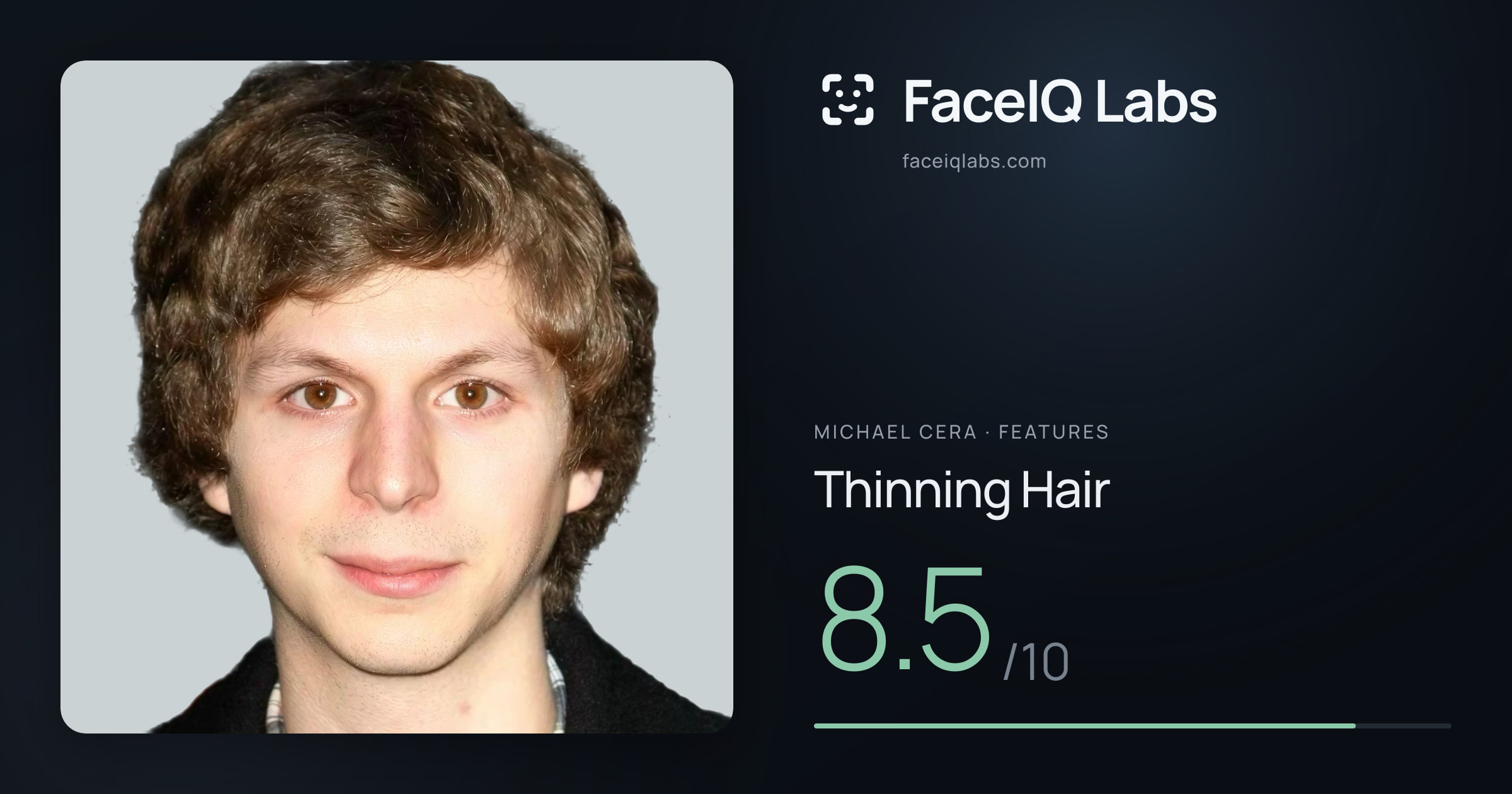 Michael Cera Thinning Hair: 8.5/10, drawn on the photo