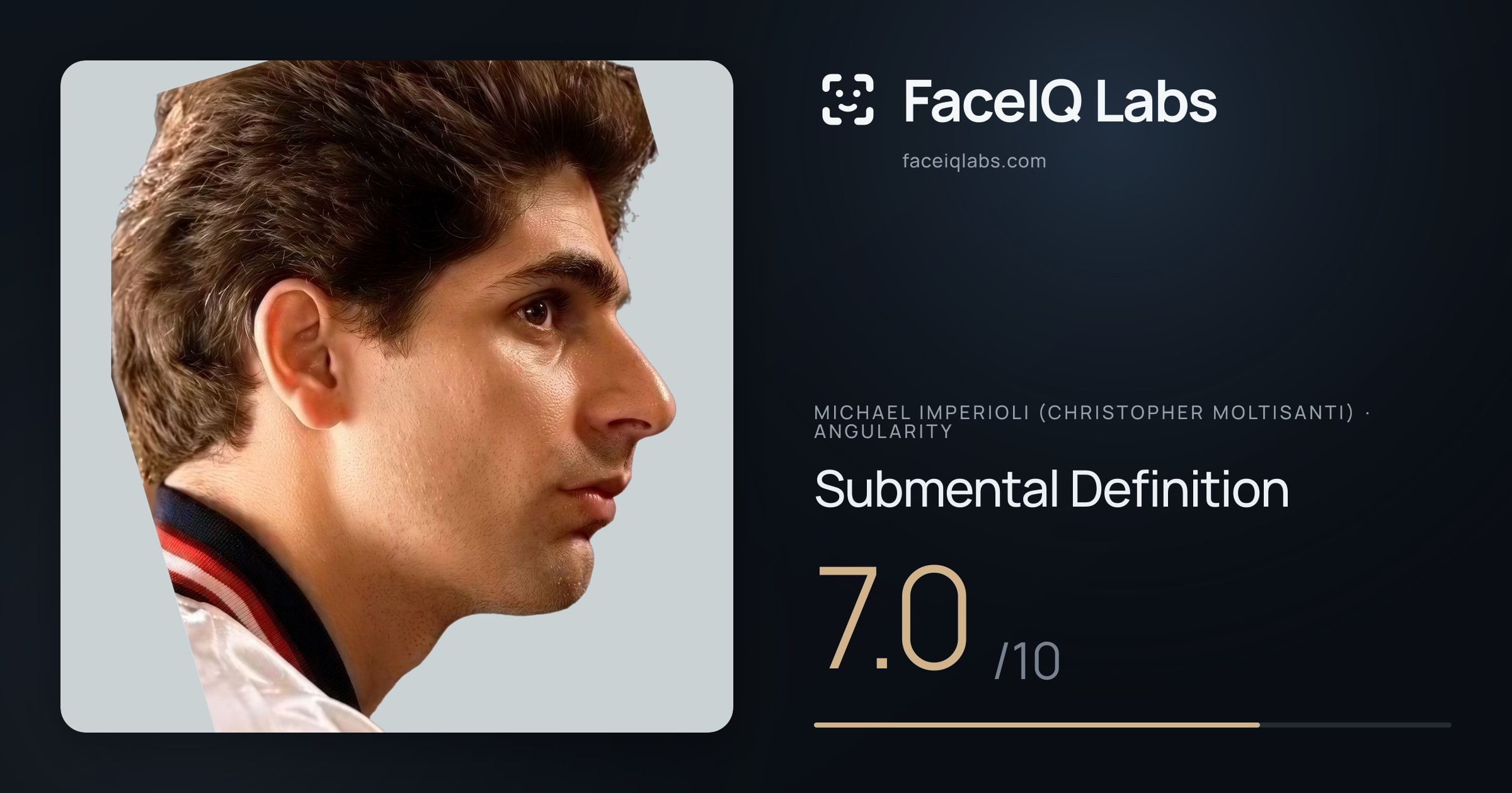 Michael Imperioli (Christopher Moltisanti) Submental Definition: 7.0/10, drawn on the photo