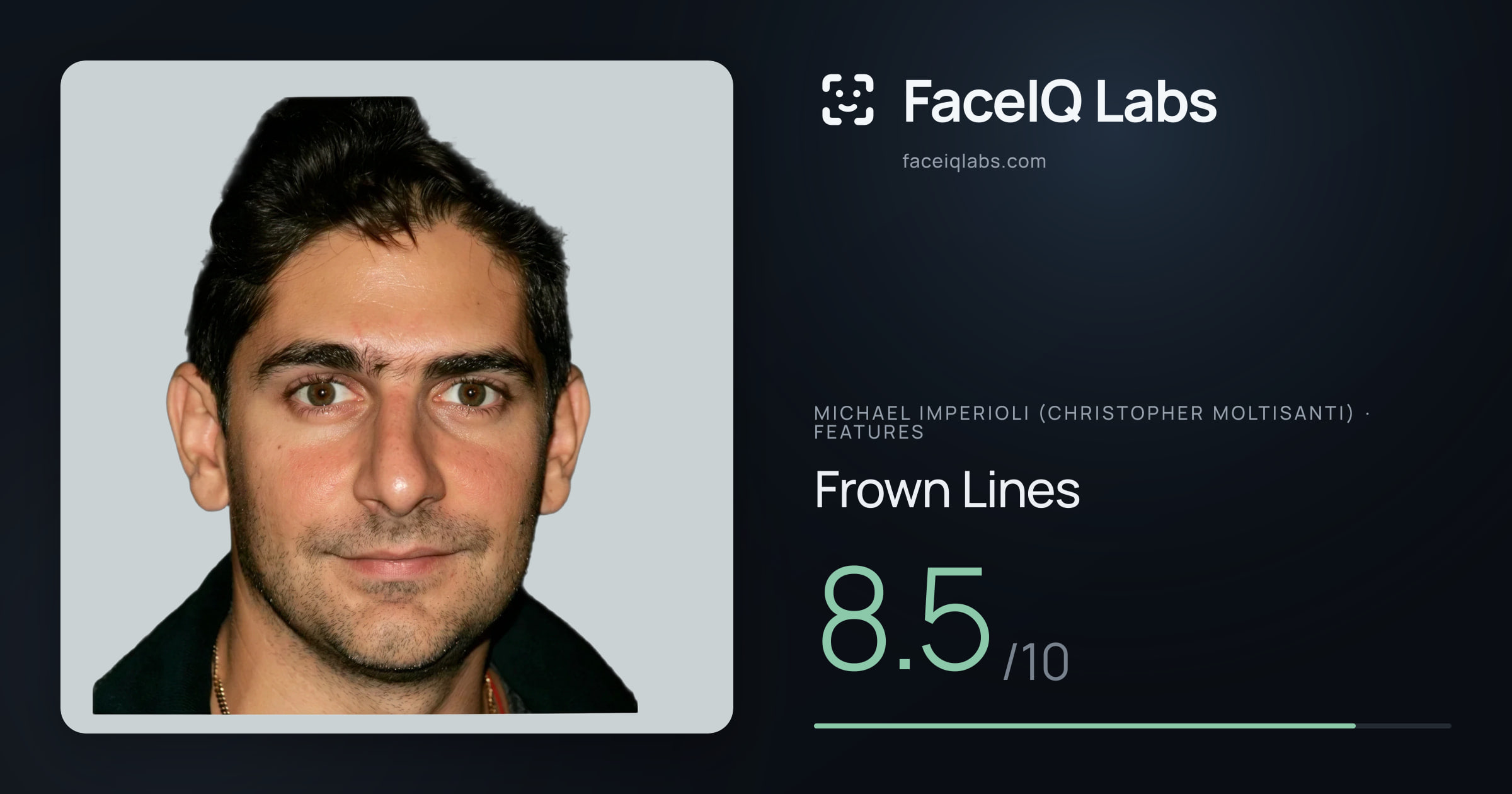 Michael Imperioli (Christopher Moltisanti) Frown Lines: 8.5/10, drawn on the photo