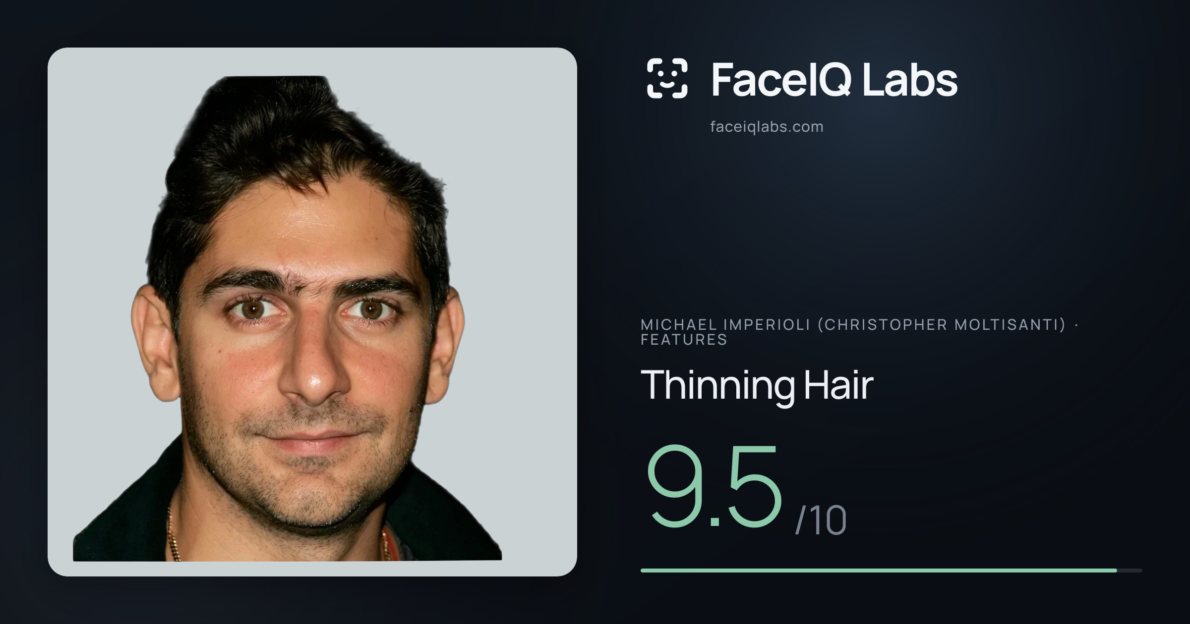 Michael Imperioli (Christopher Moltisanti) Thinning Hair: 9.5/10, drawn on the photo