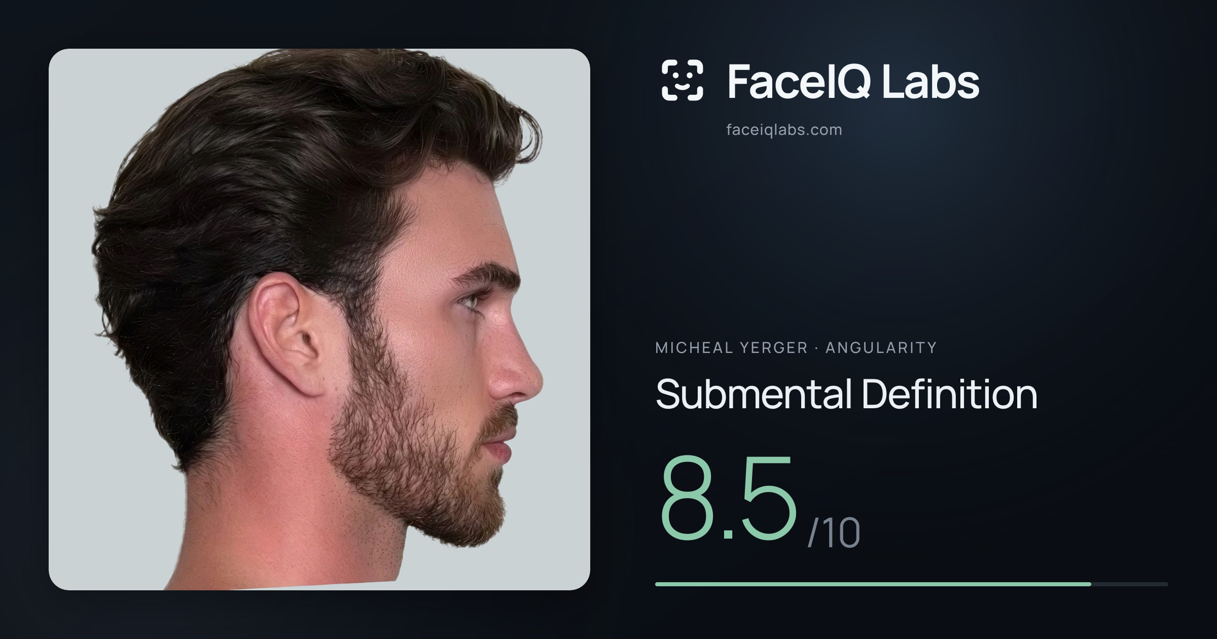 Micheal Yerger Submental Definition: 8.5/10, drawn on the photo