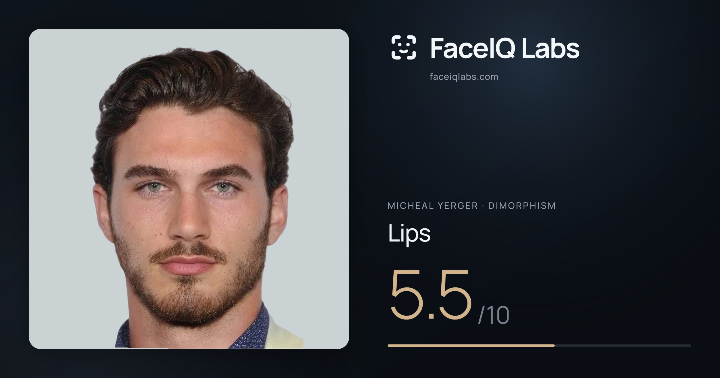 Micheal Yerger Lips: 5.5/10, drawn on the photo