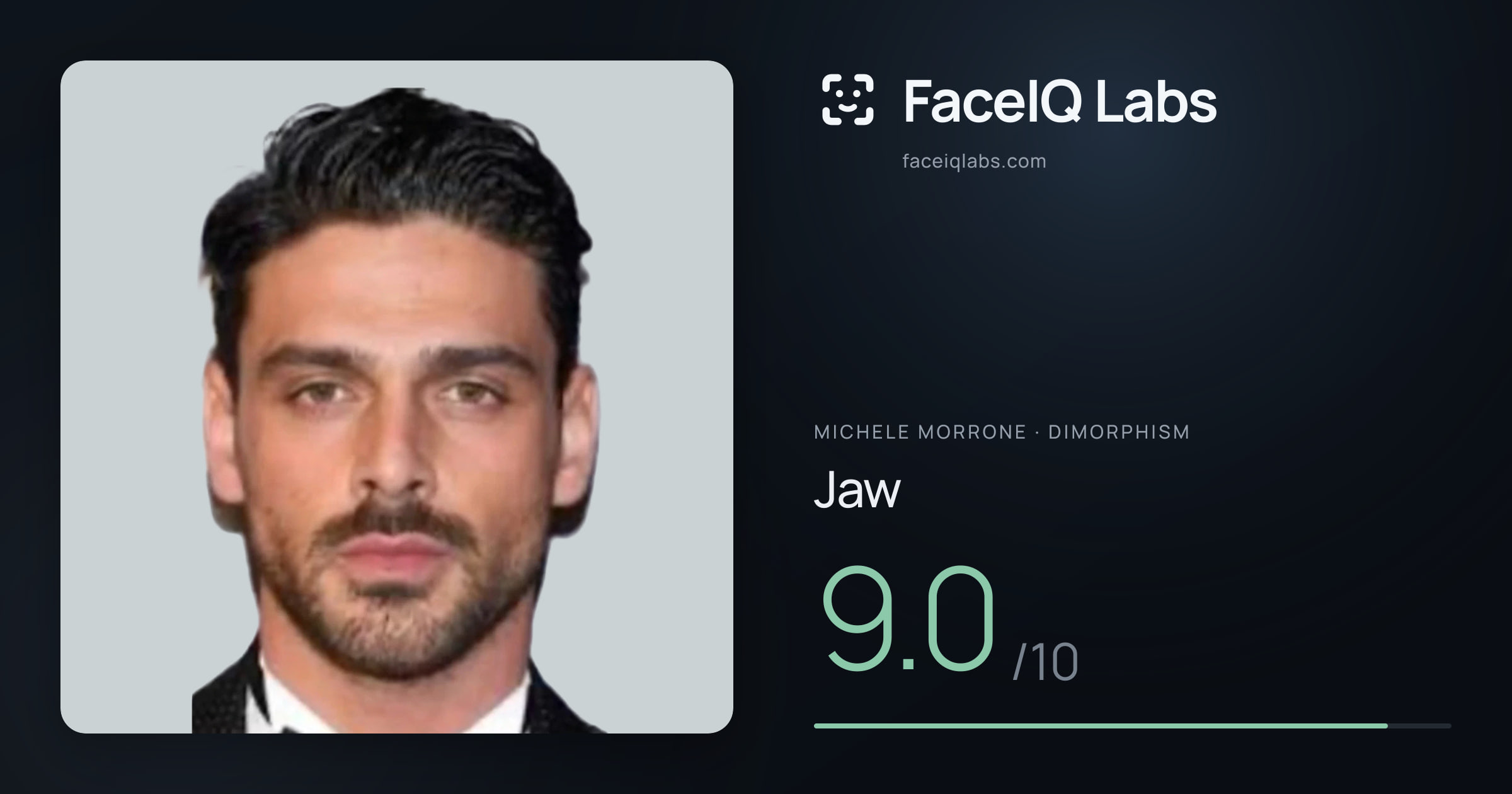 Michele Morrone Jaw: 9.0/10, drawn on the photo