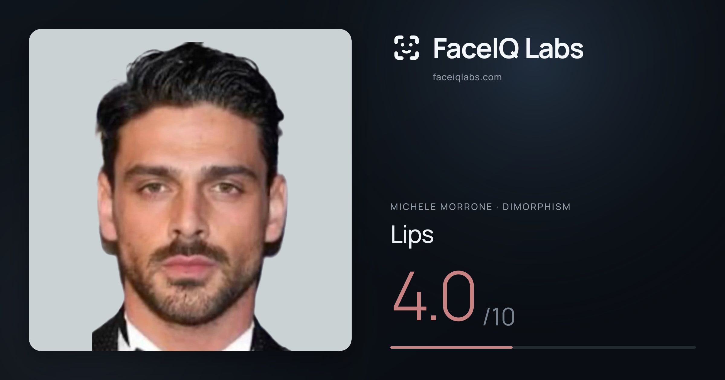 Michele Morrone Lips: 4.0/10, drawn on the photo