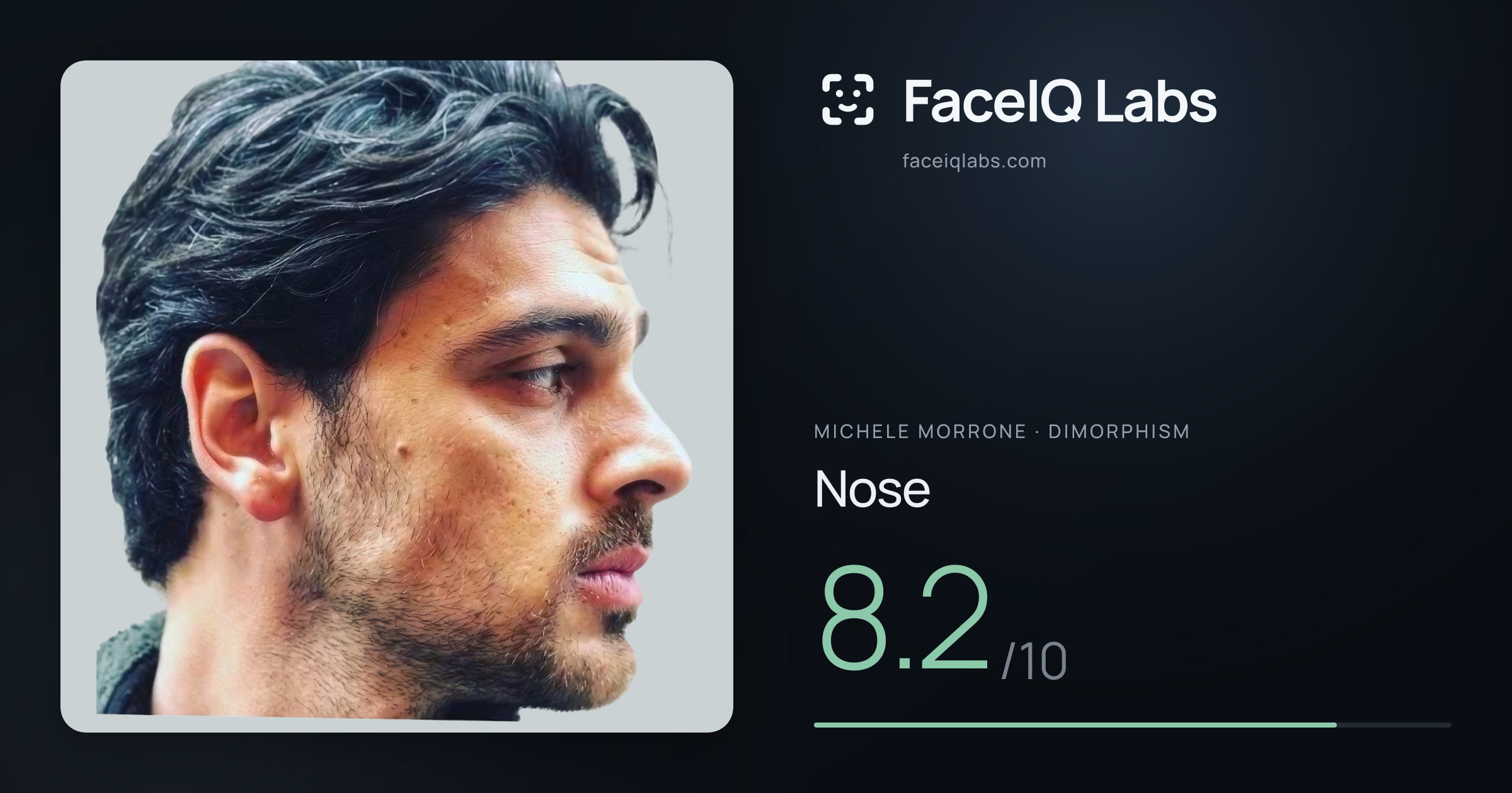 Michele Morrone Nose: 8.2/10, drawn on the photo