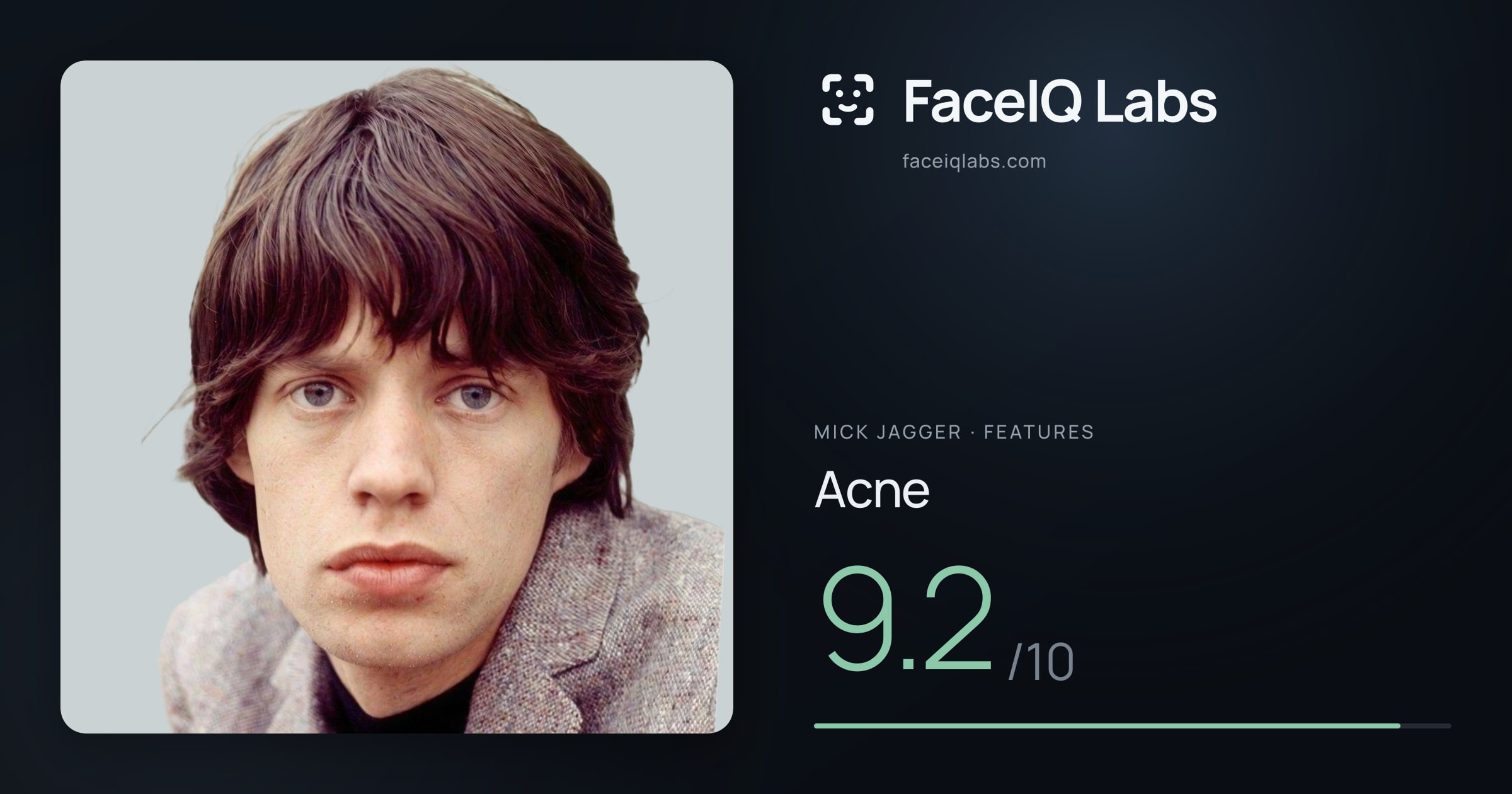 Mick Jagger Acne: 9.2/10, drawn on the photo