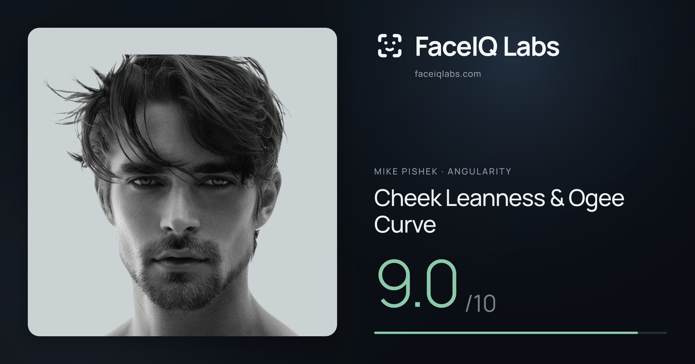 Mike Pishek Cheek Leanness & Ogee Curve: 9.0/10, drawn on the photo