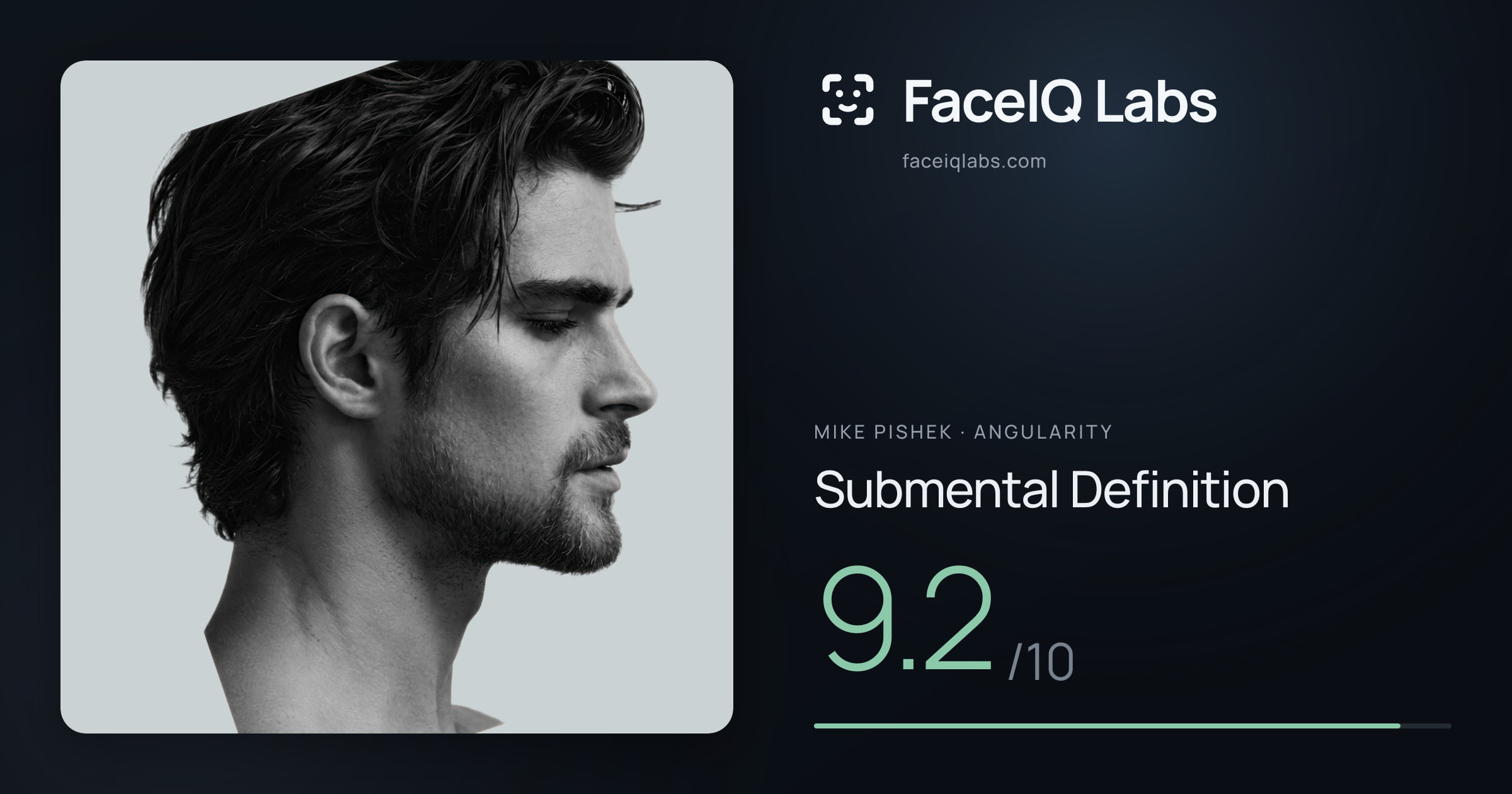 Mike Pishek Submental Definition: 9.2/10, drawn on the photo