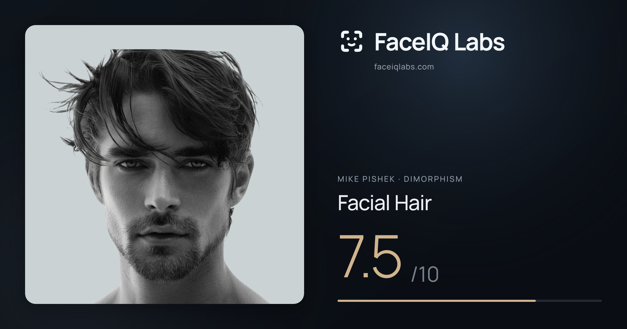 Mike Pishek Facial Hair: 7.5/10, drawn on the photo
