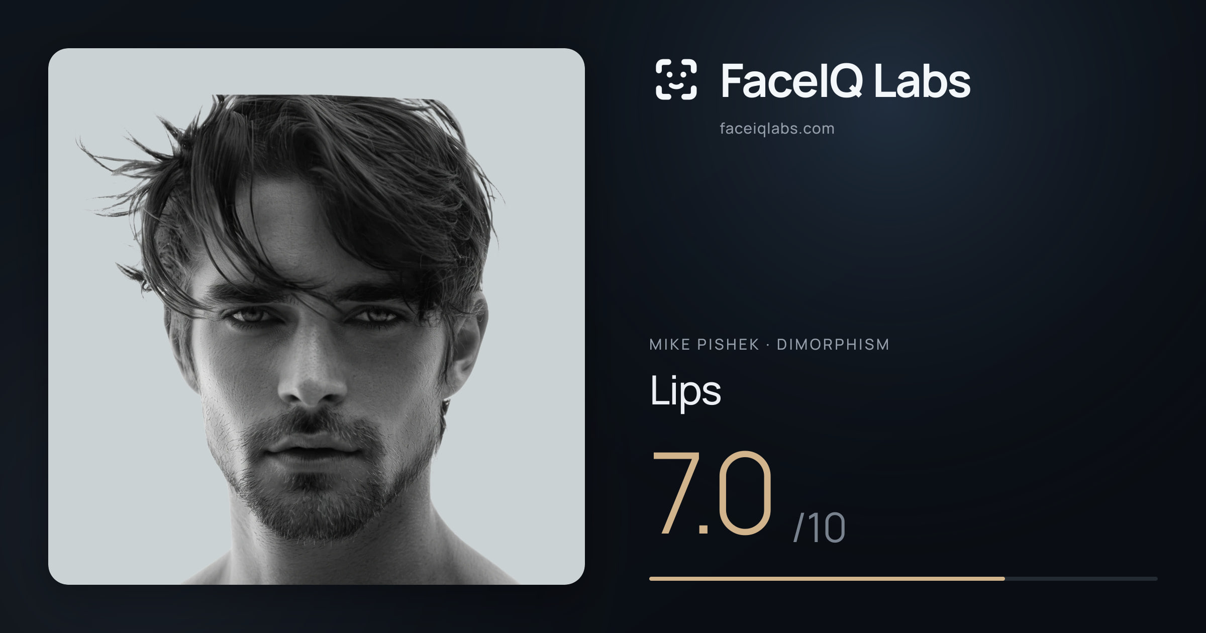 Mike Pishek Lips: 7.0/10, drawn on the photo