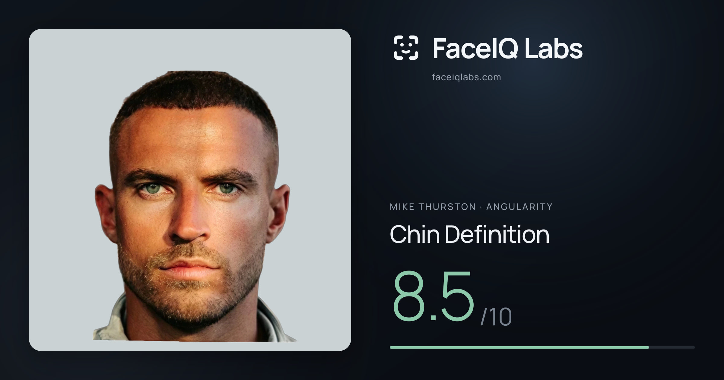 Mike Thurston Chin Definition: 8.5/10, drawn on the photo