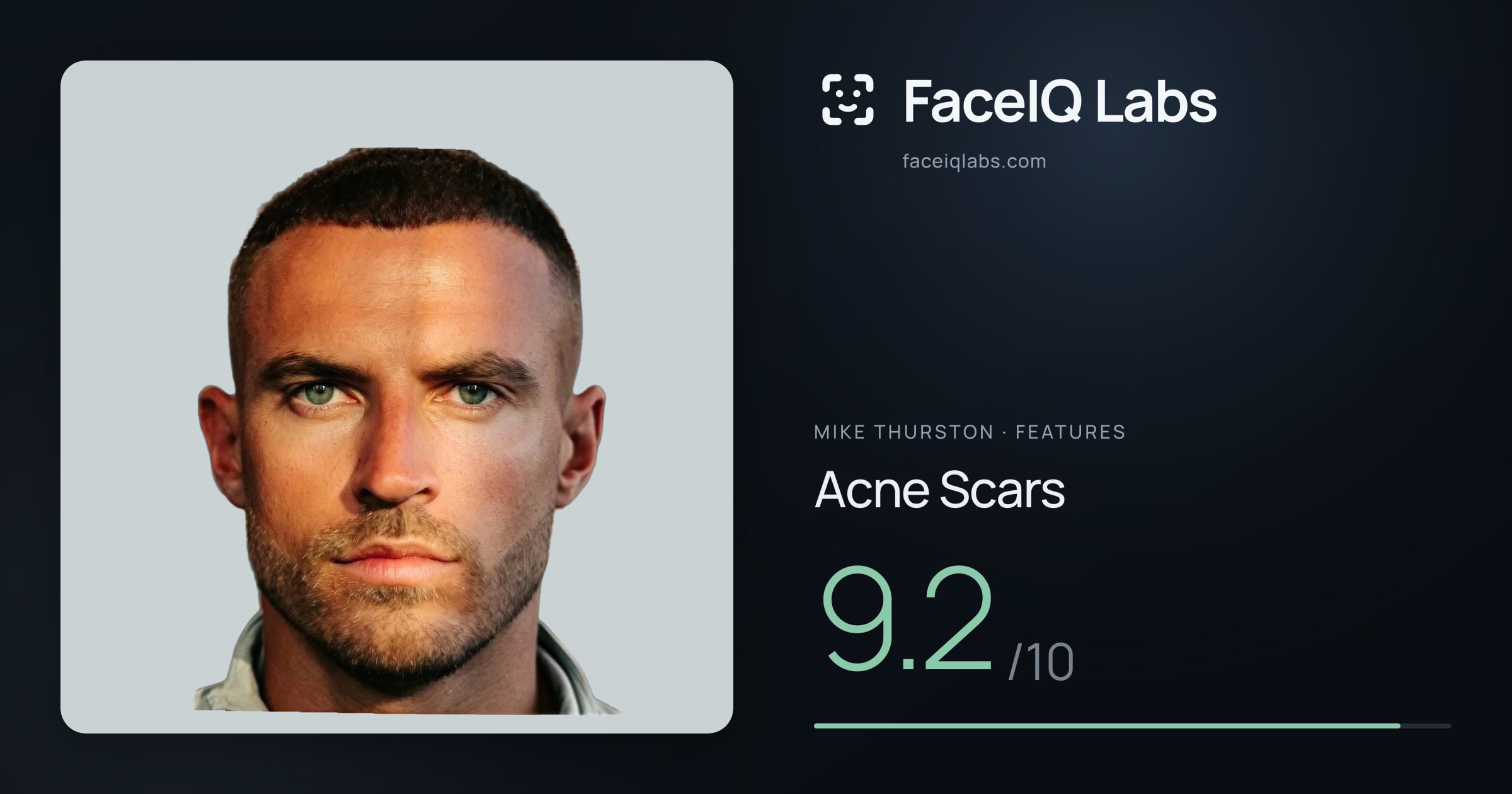 Mike Thurston Acne Scars: 9.2/10, drawn on the photo