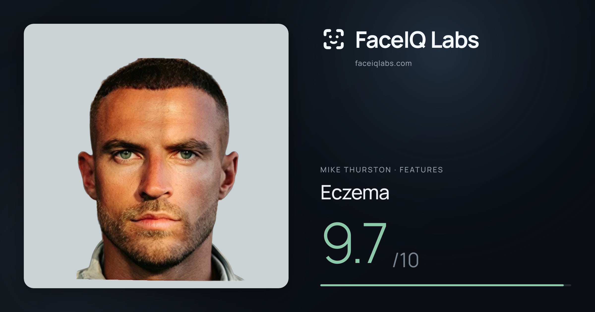 Mike Thurston Eczema: 9.7/10, drawn on the photo