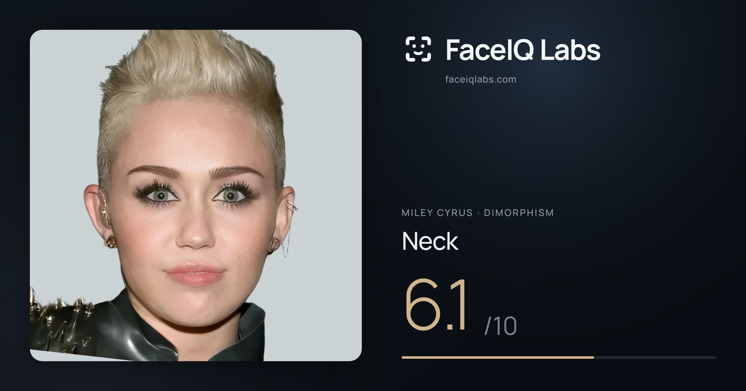 Miley Cyrus Neck: 6.1/10, drawn on the photo