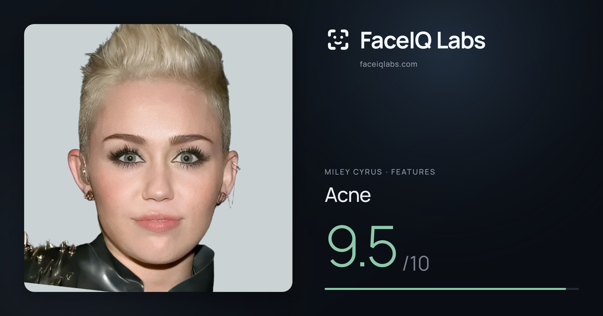 Miley Cyrus Acne: 9.5/10, drawn on the photo