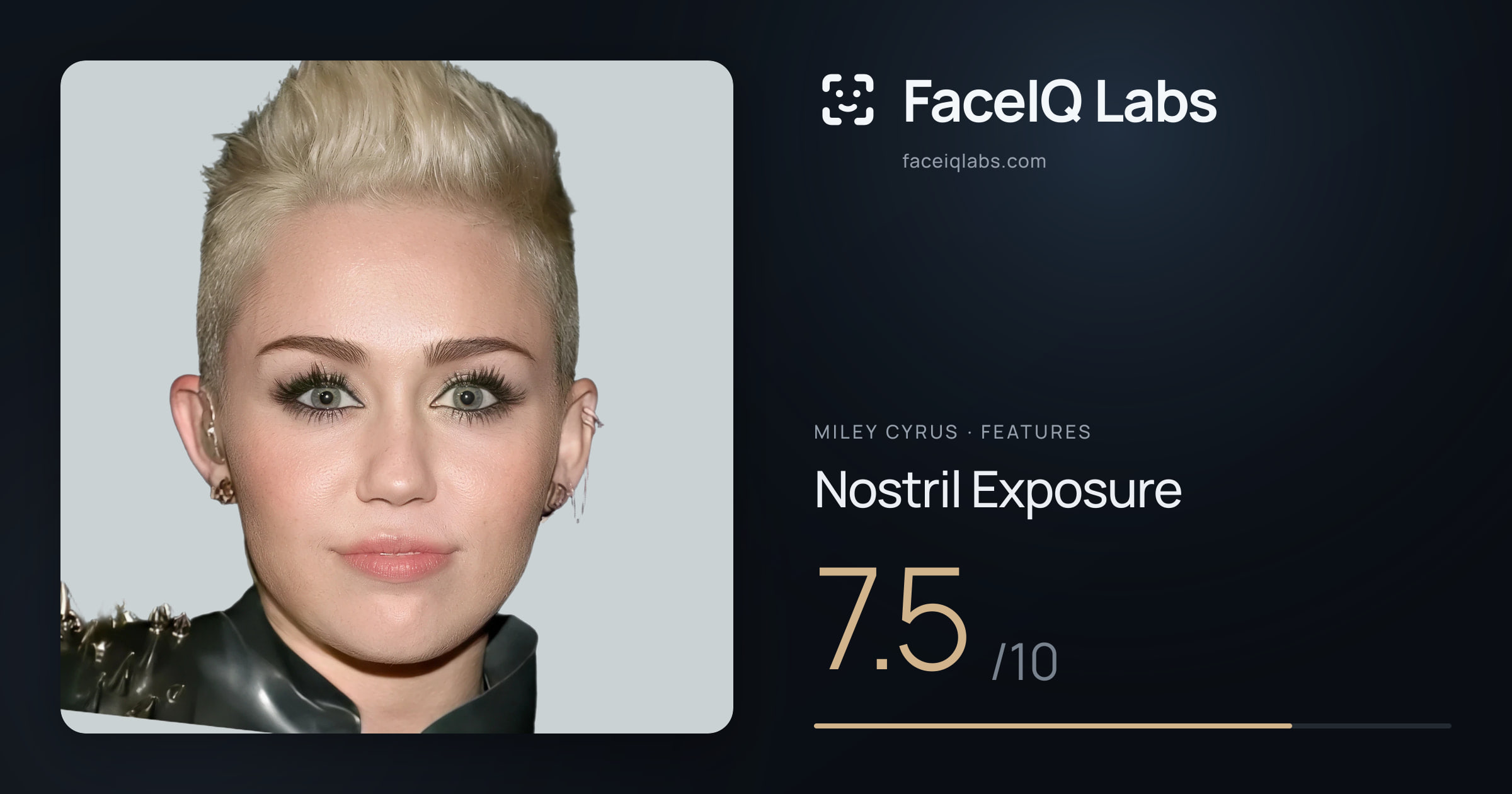 Miley Cyrus Nostril Exposure: 7.5/10, drawn on the photo