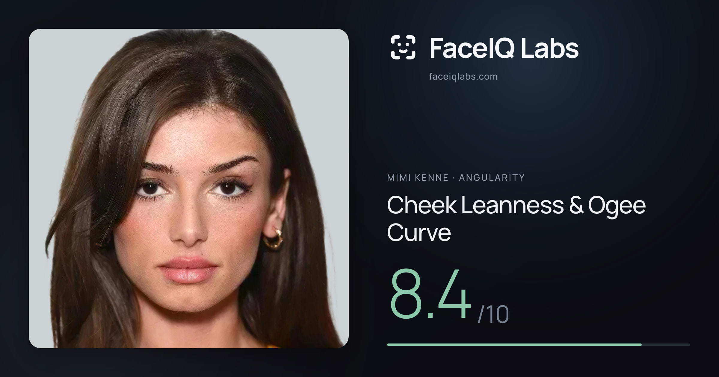 Mimi Kenne Cheek Leanness & Ogee Curve: 8.4/10, drawn on the photo