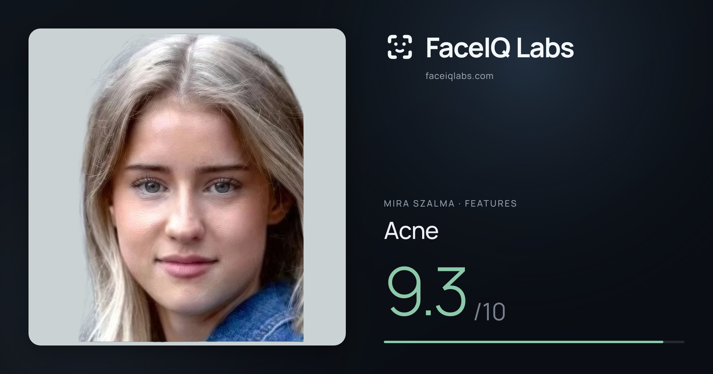 Mira Szalma Acne: 9.3/10, drawn on the photo