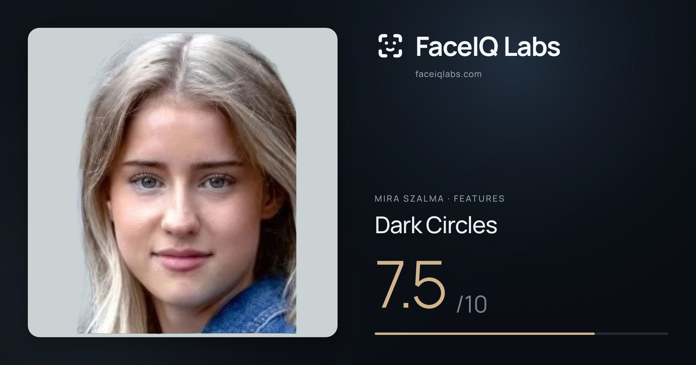 Mira Szalma Dark Circles: 7.5/10, drawn on the photo