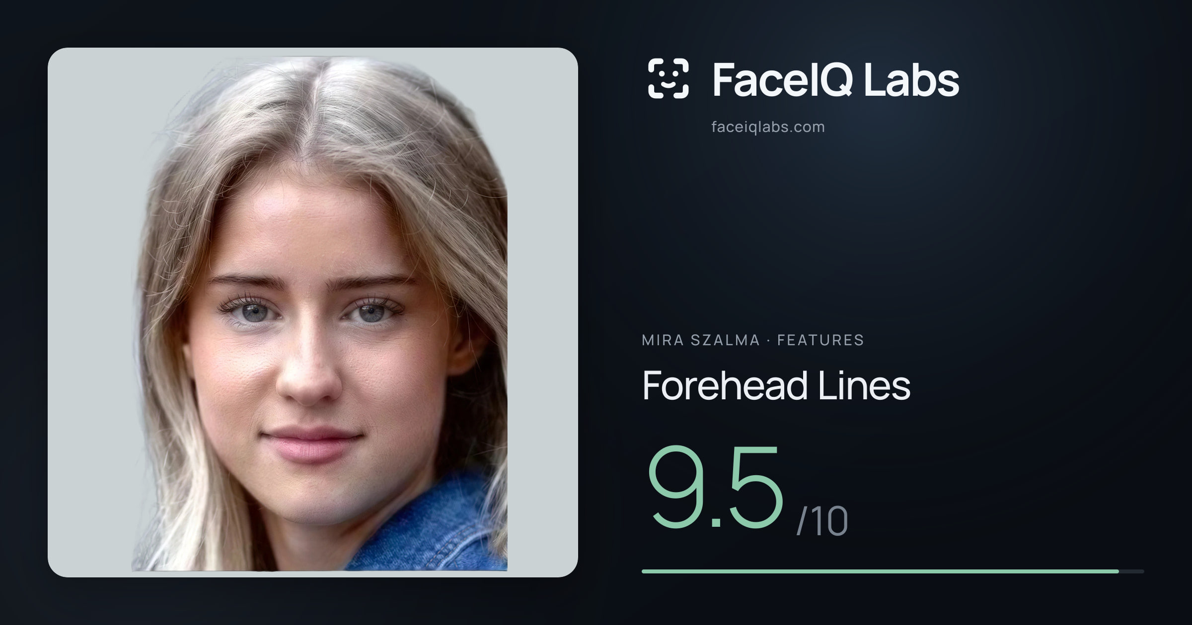 Mira Szalma Forehead Lines: 9.5/10, drawn on the photo
