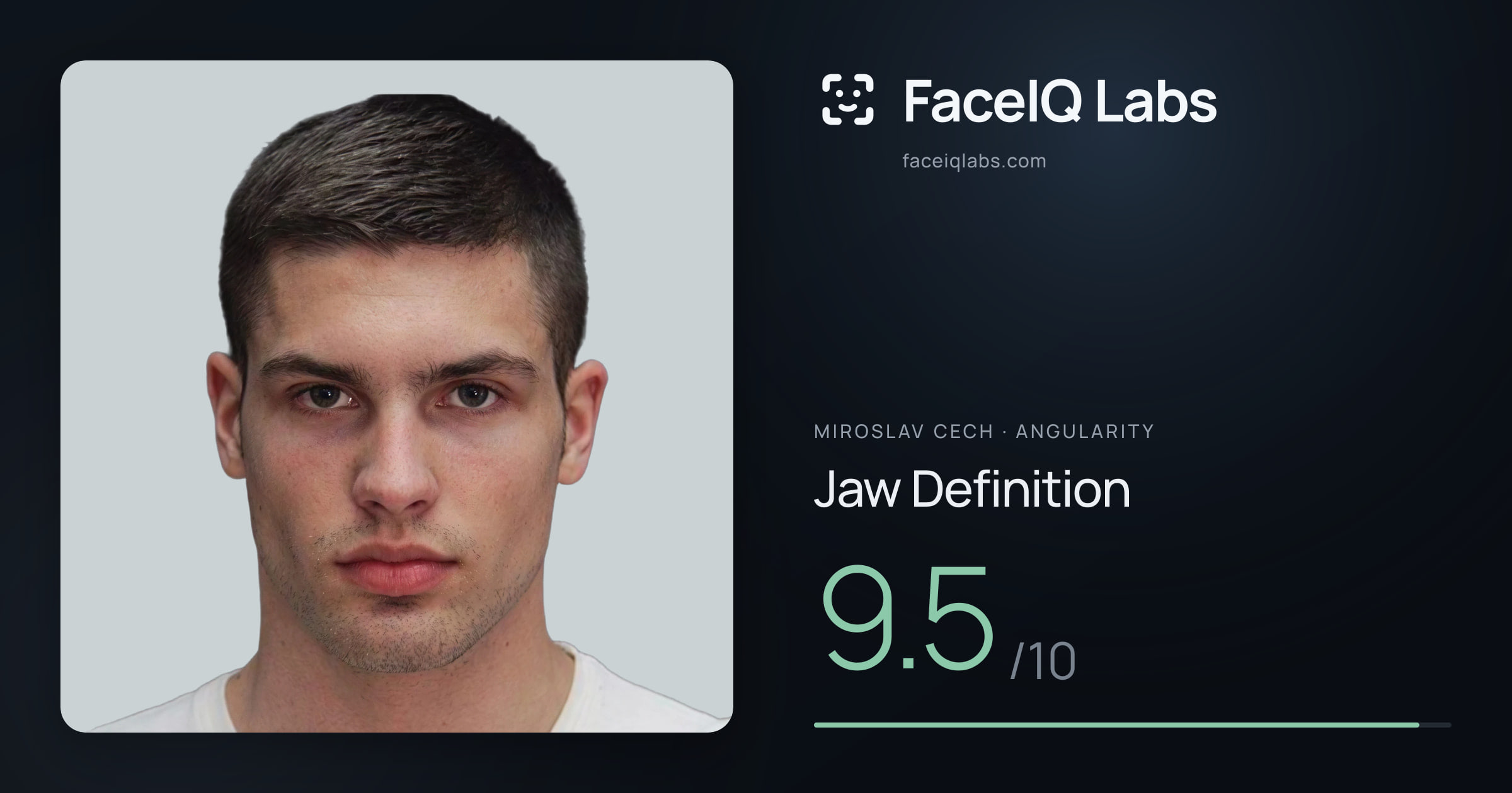 Miroslav Cech Jaw Definition: 9.5/10, drawn on the photo