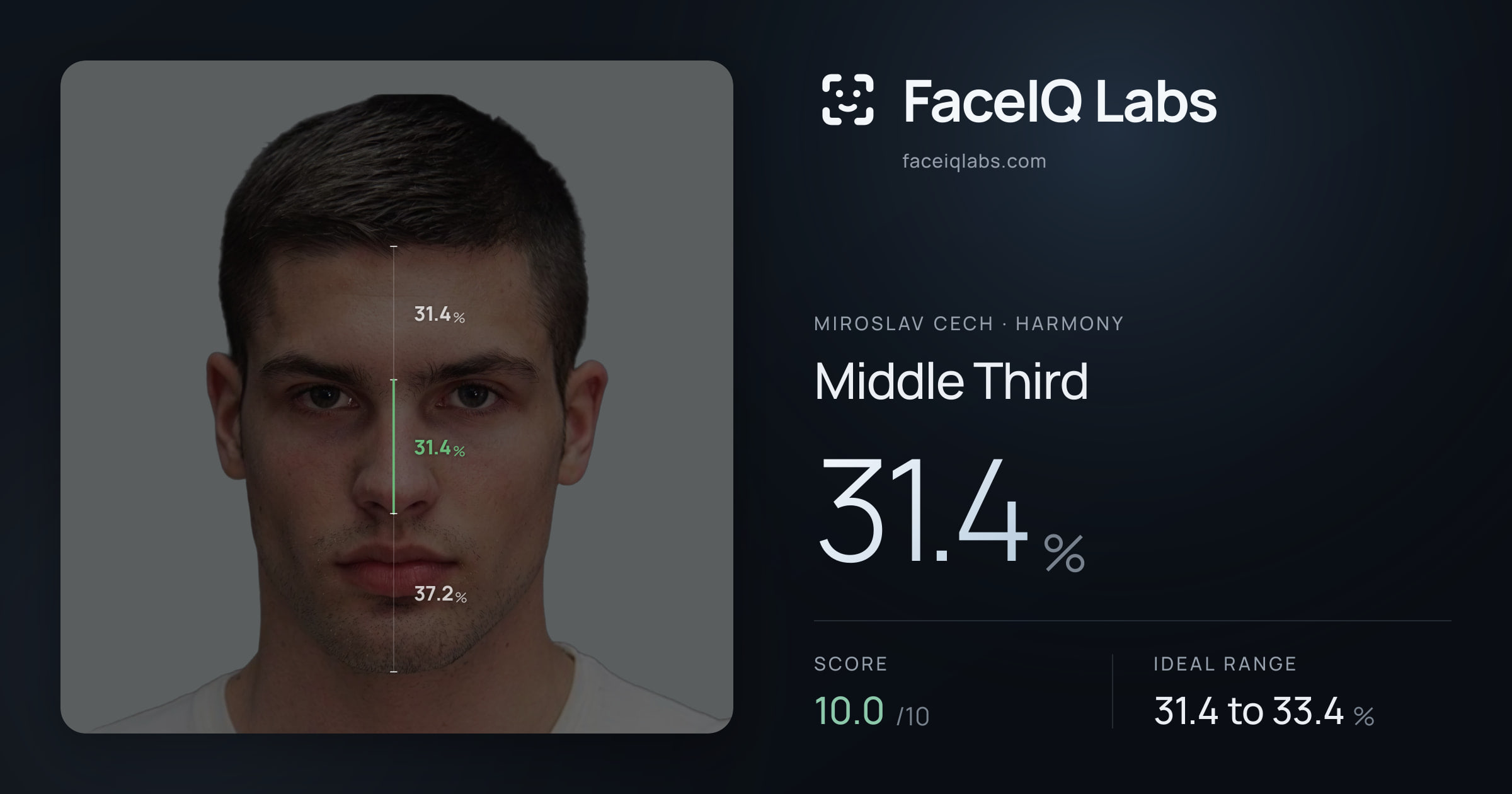 Miroslav Cech Middle Third: 31.4%, drawn on the photo