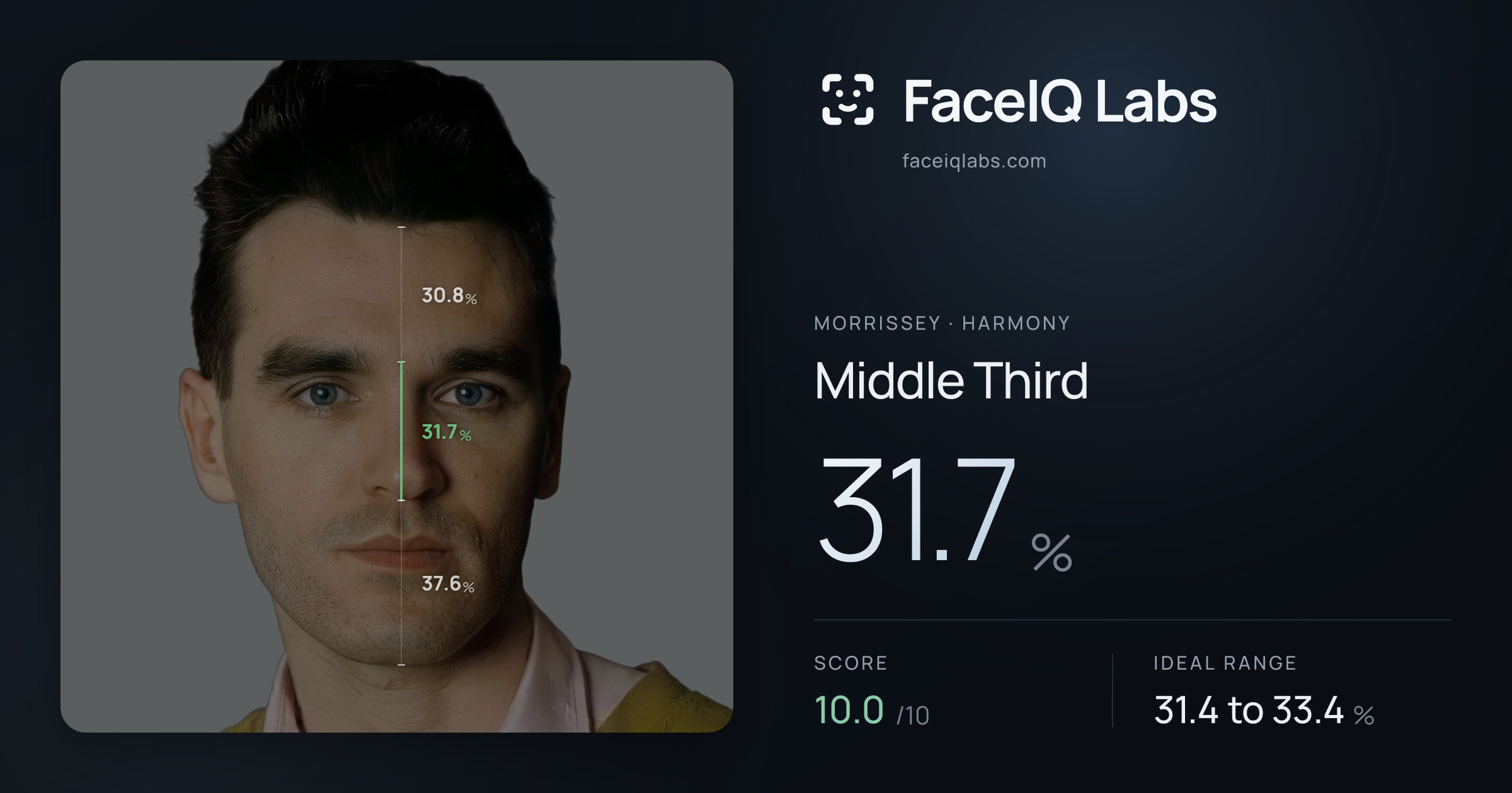 Morrissey Middle Third: 31.7%, drawn on the photo
