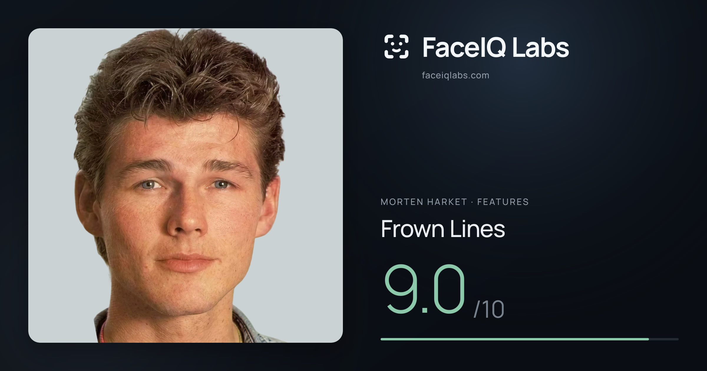 Morten Harket Frown Lines: 9.0/10, drawn on the photo