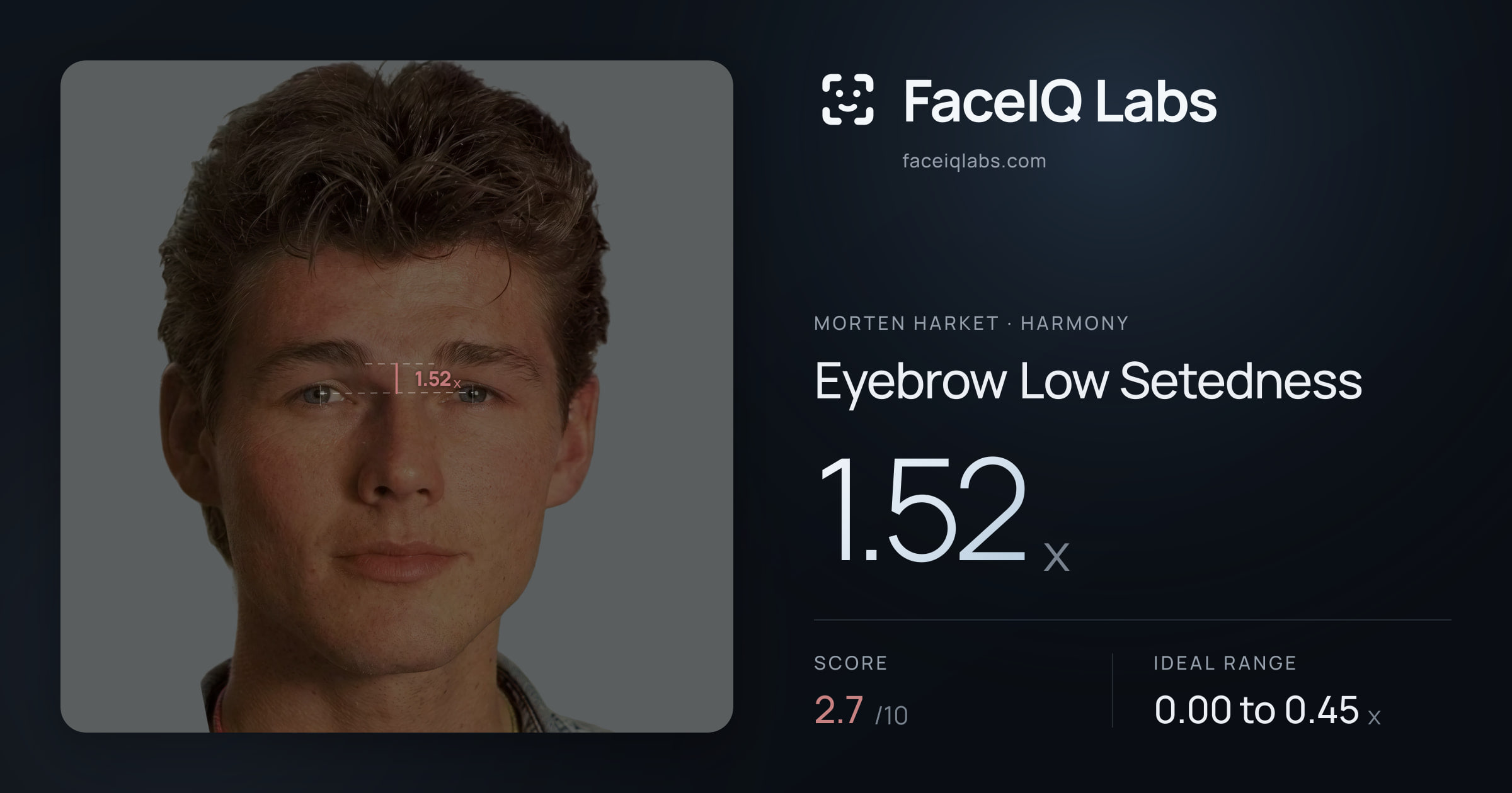 Morten Harket Eyebrow Low Setedness: 1.52x, drawn on the photo