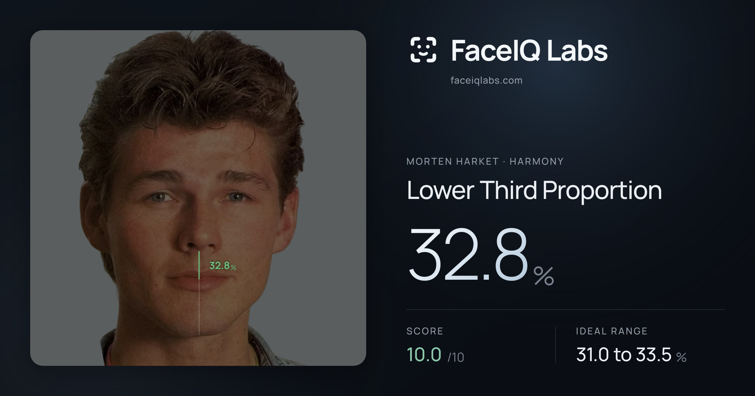 Morten Harket Lower Third Proportion: 32.8%, drawn on the photo