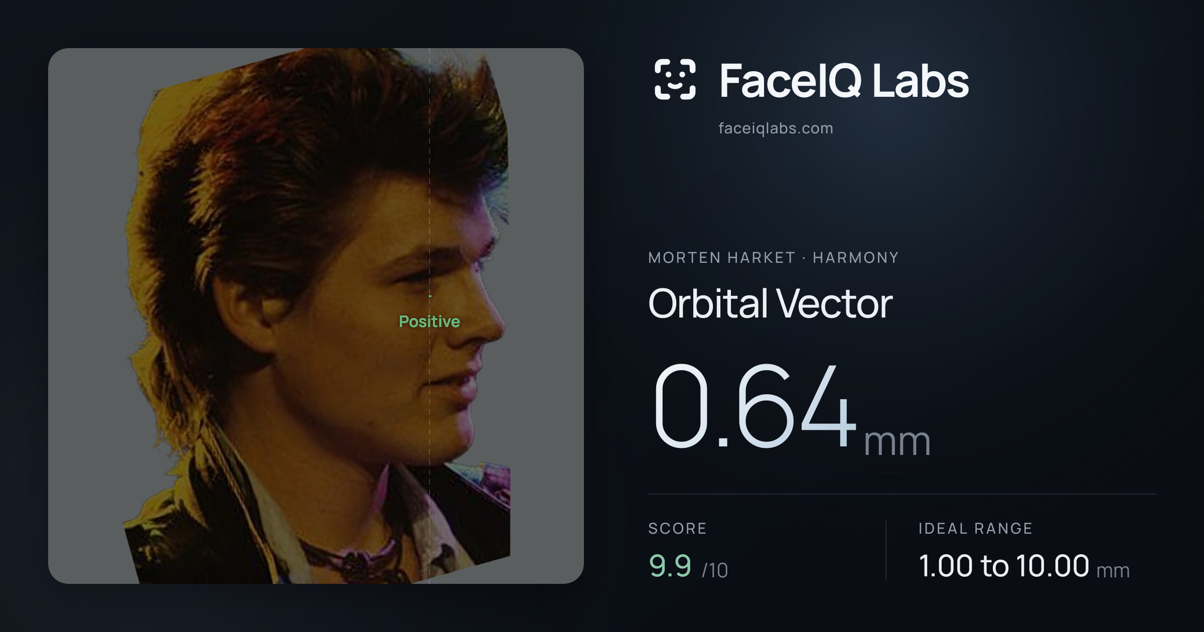 Morten Harket Orbital Vector: 0.64mm, drawn on the photo