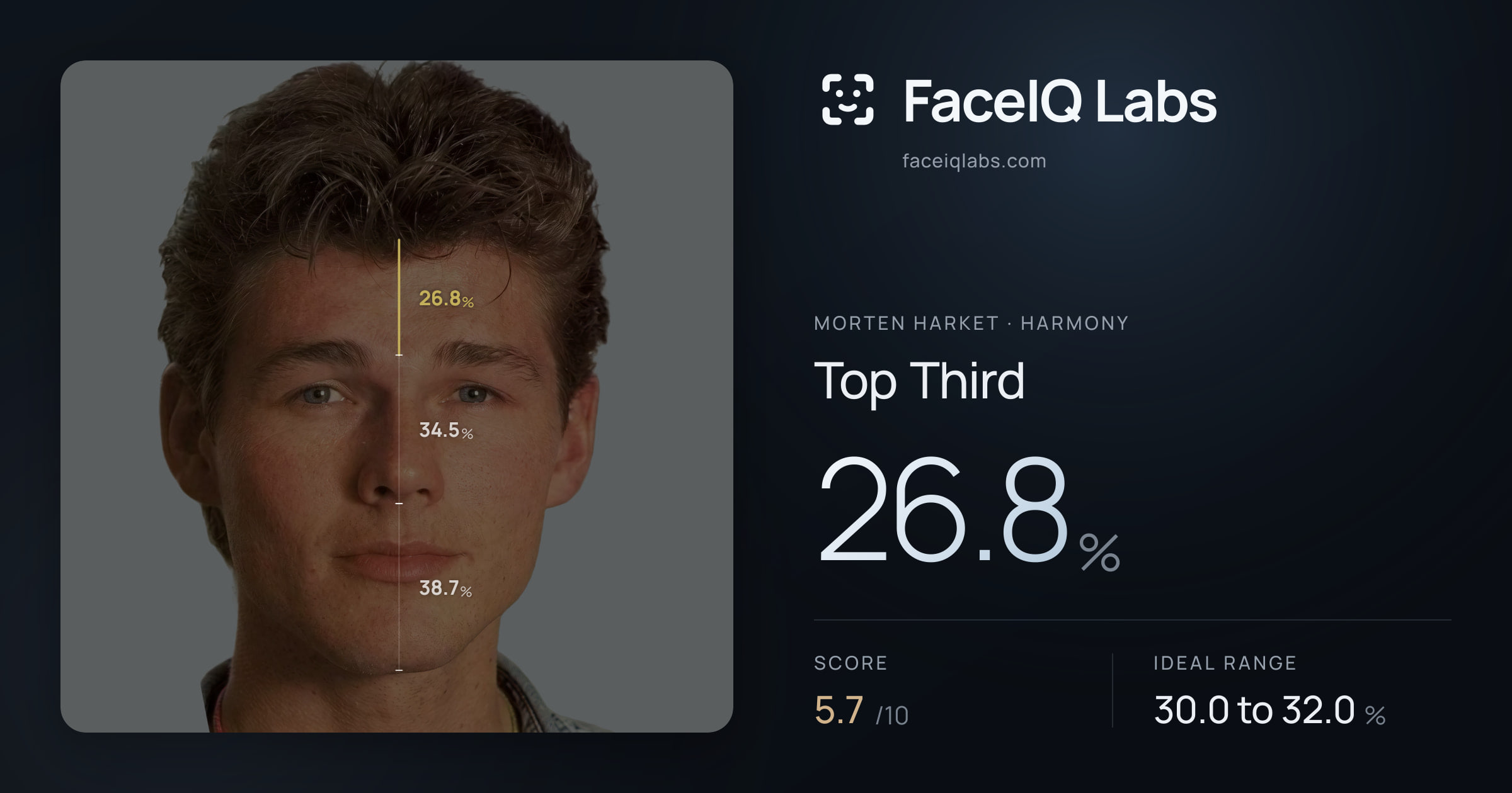 Morten Harket Top Third: 26.8%, drawn on the photo